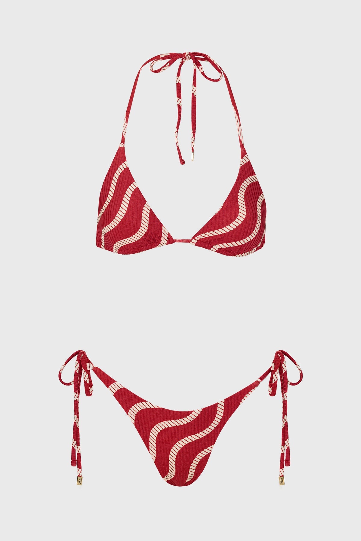KINGSTON - Bespoke Red Wave Bikini Set | FINAL SALE