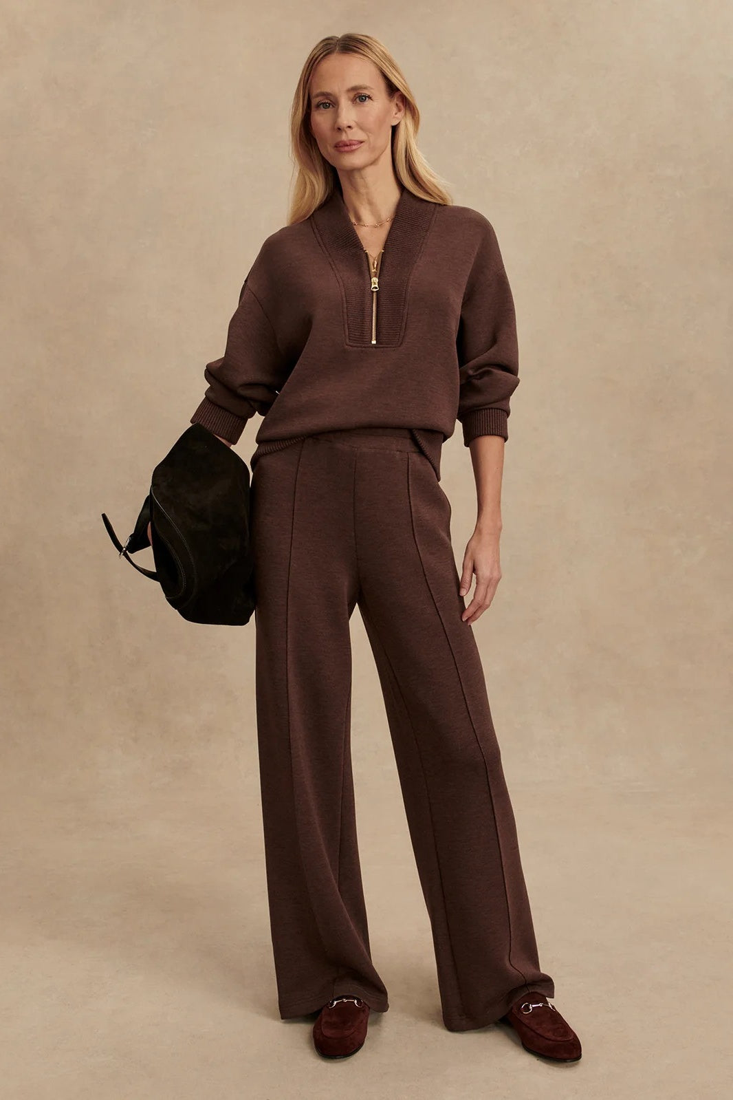 The Wide Leg Pant 30&quot; | Coffee Bean Marl
