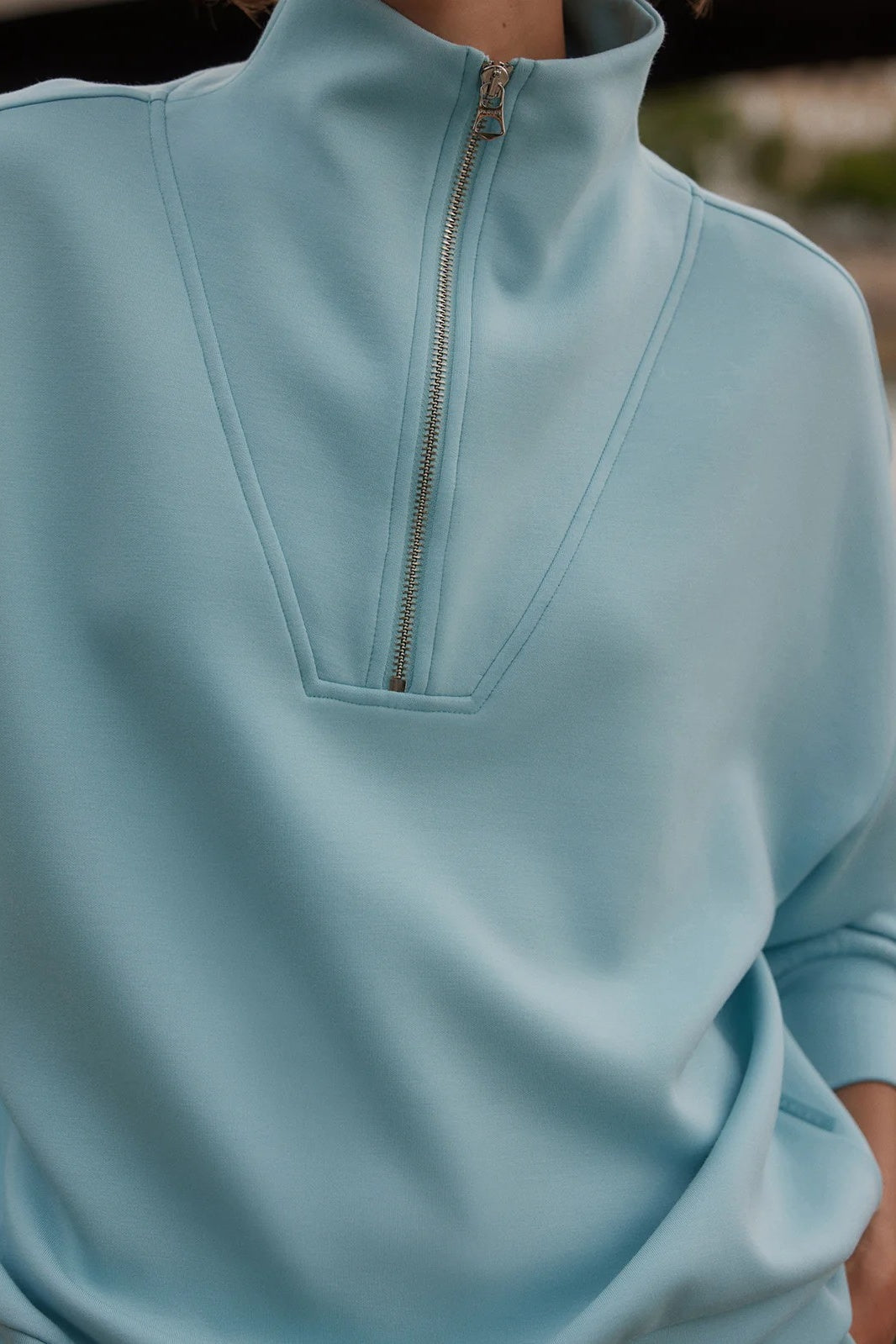 Hawley Half-Zip Sweat | Porcelain Blue