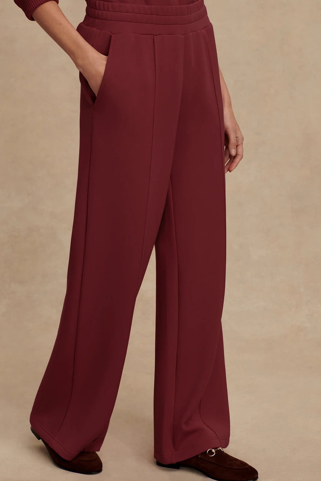 The Wide Leg Pant 30&quot; | New Maroon