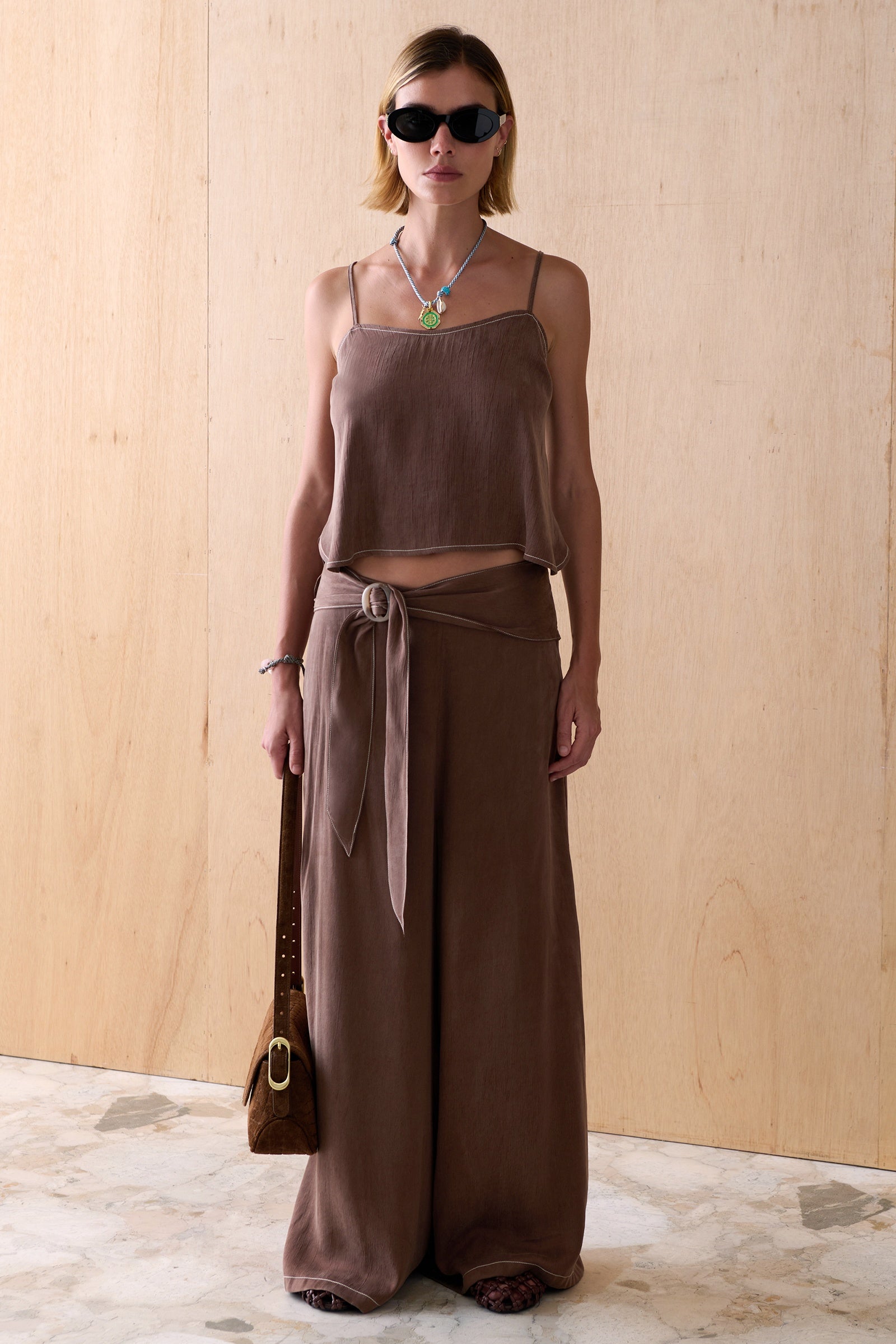 Luna Cupro Pants | Truffle