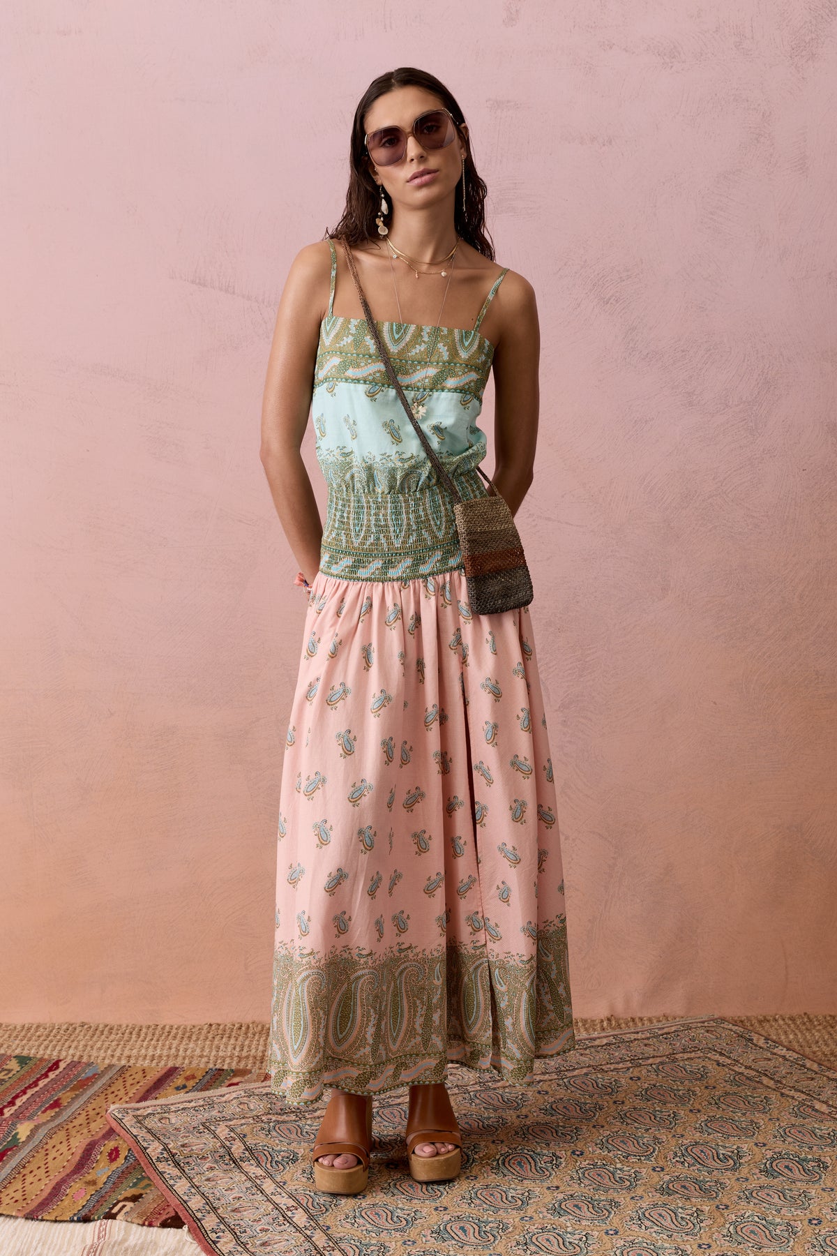 Lucent Drop Waist Maxi Dress