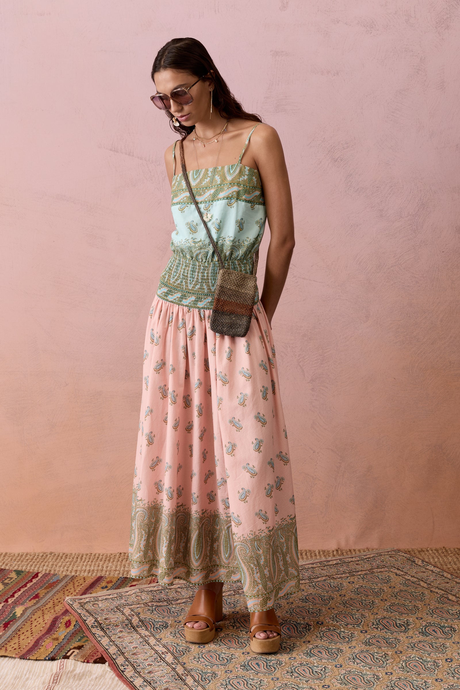 Lucent Drop Waist Maxi Dress