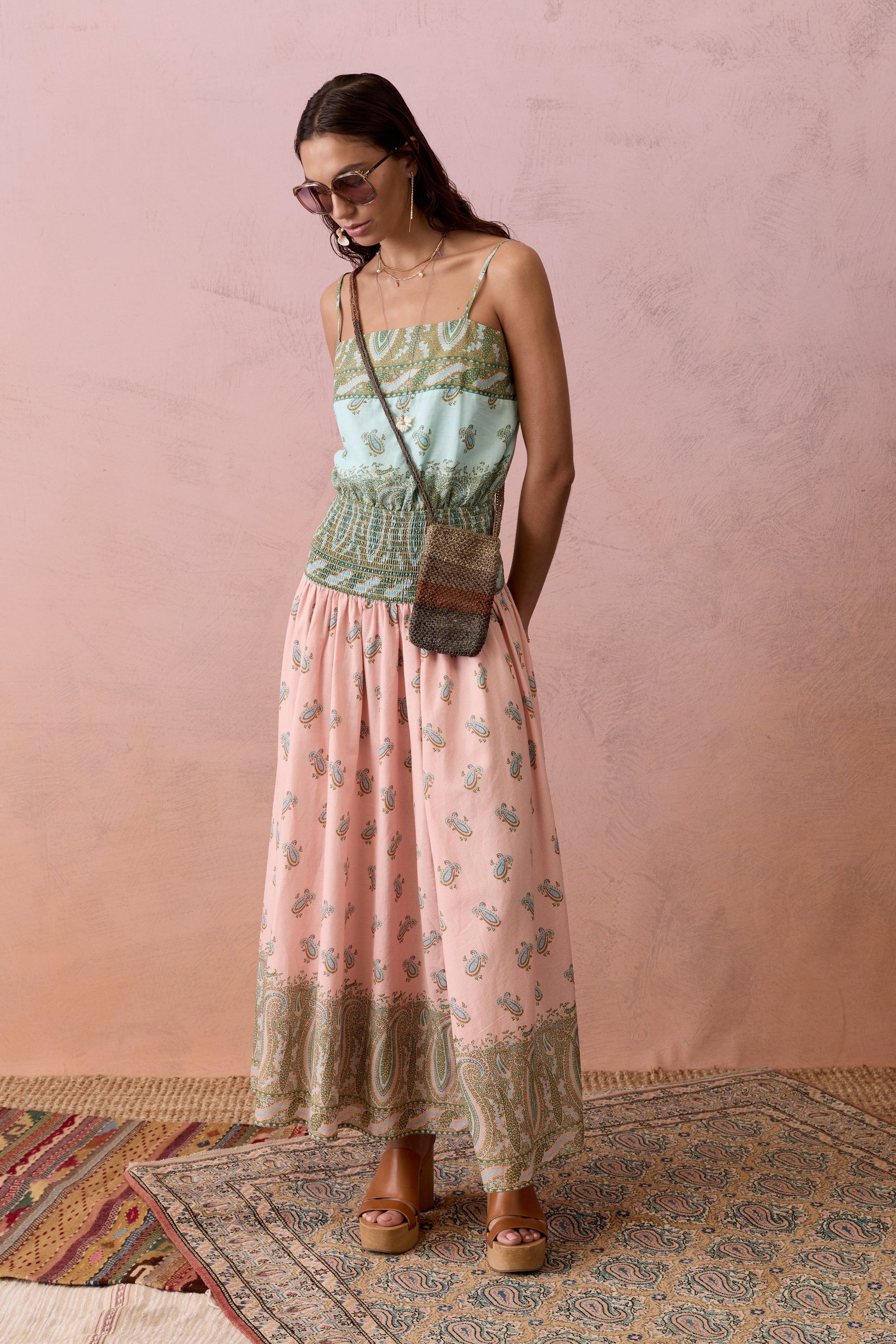 Lucent Drop Waist Maxi Dress