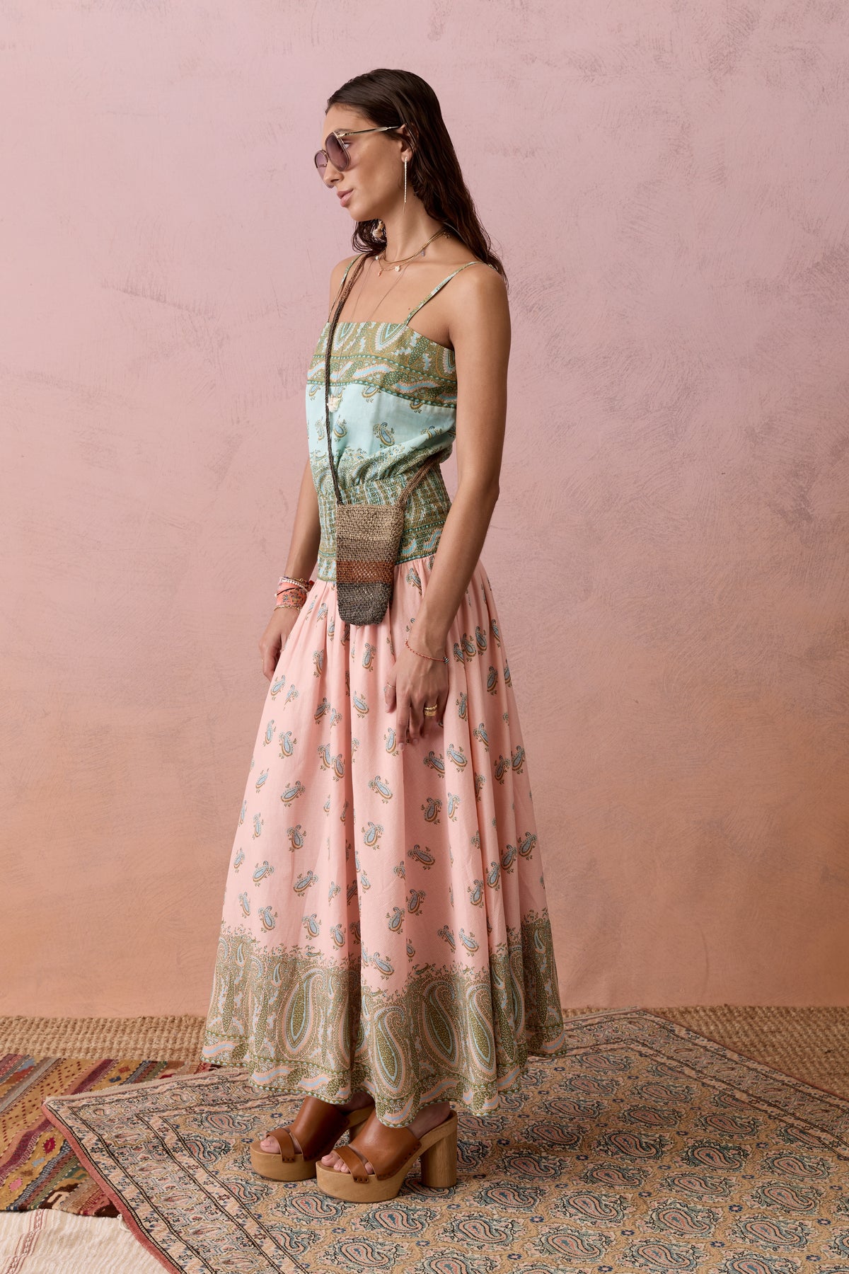 Lucent Drop Waist Maxi Dress