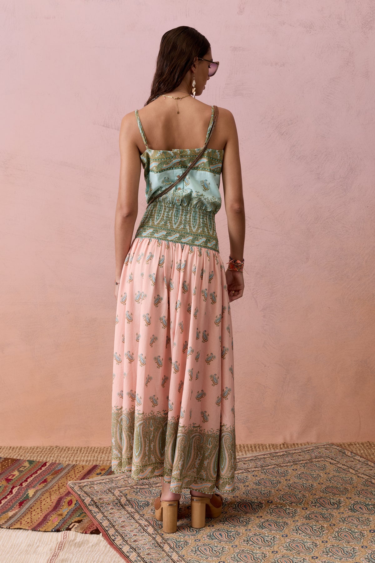 Lucent Drop Waist Maxi Dress