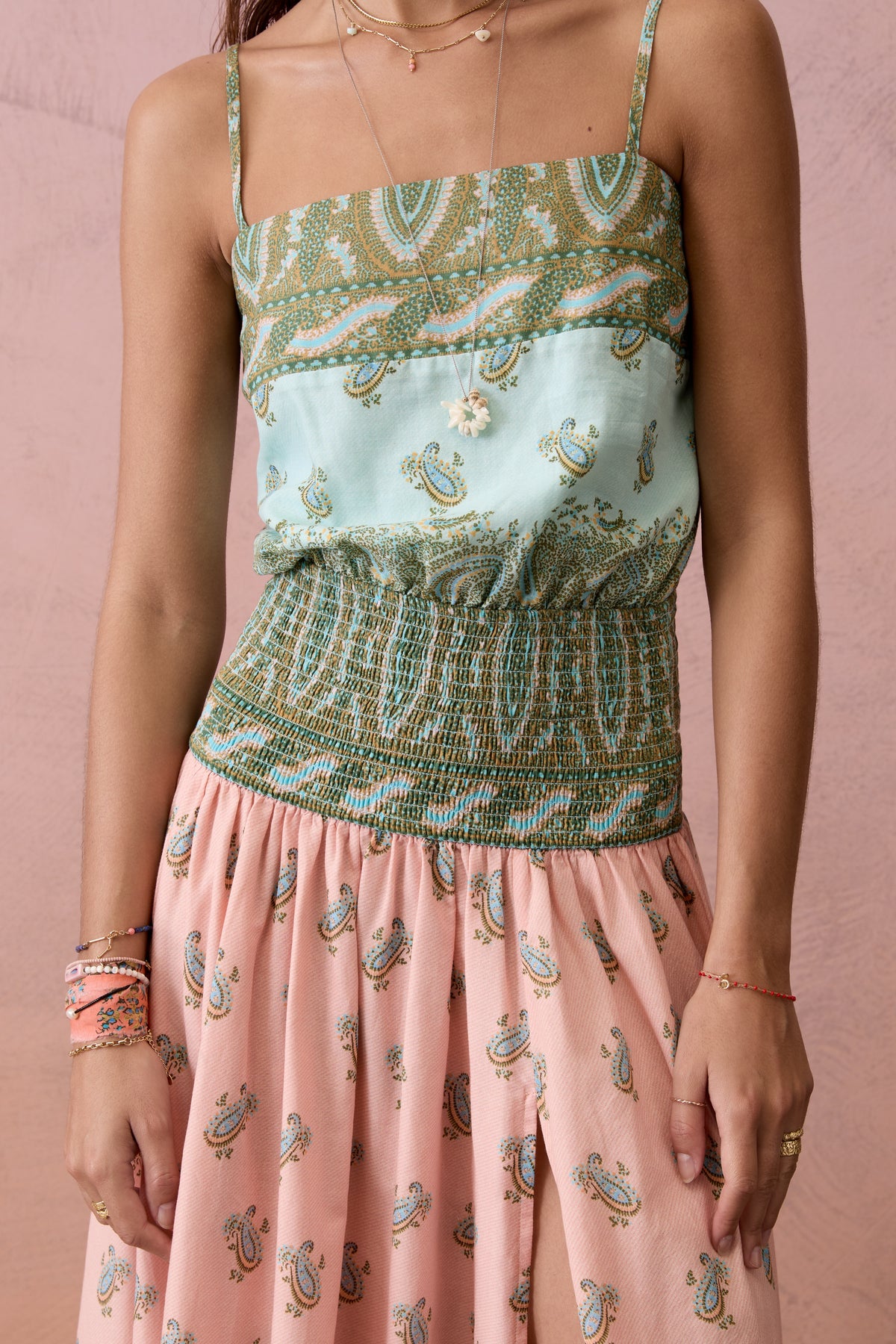 Lucent Drop Waist Maxi Dress