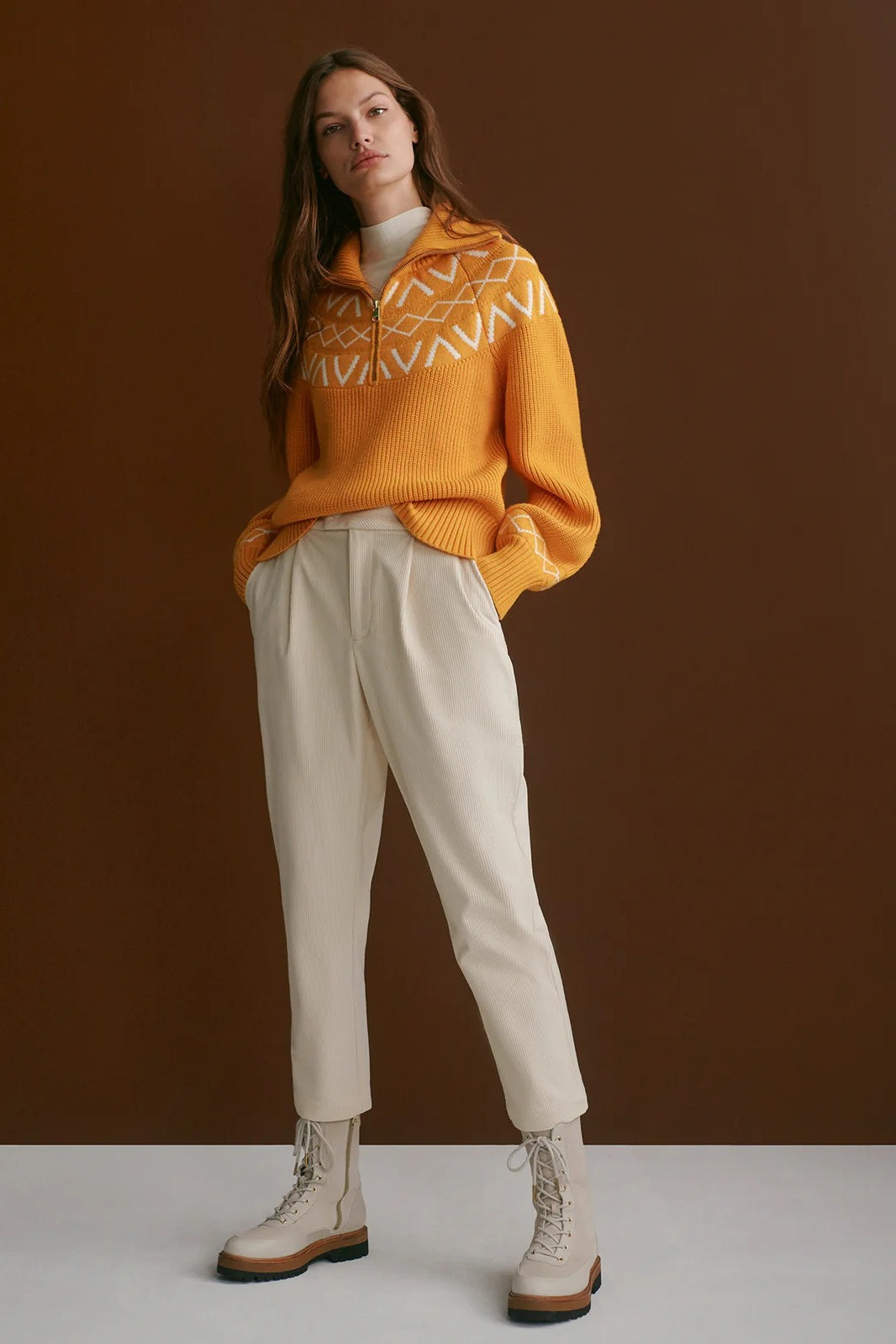 Sigrid Fairisle Half-Zip Knit