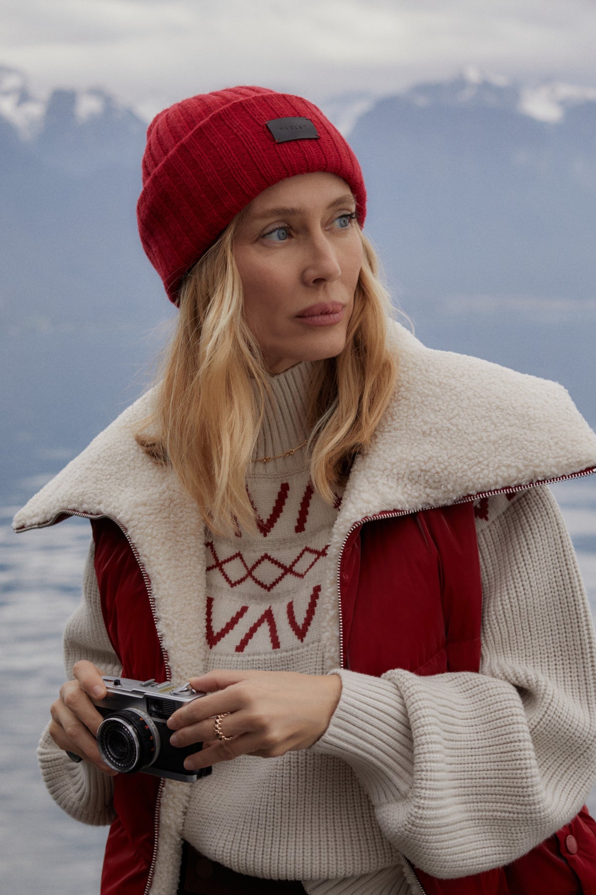 Elva Chunky Rib Beanie | Red