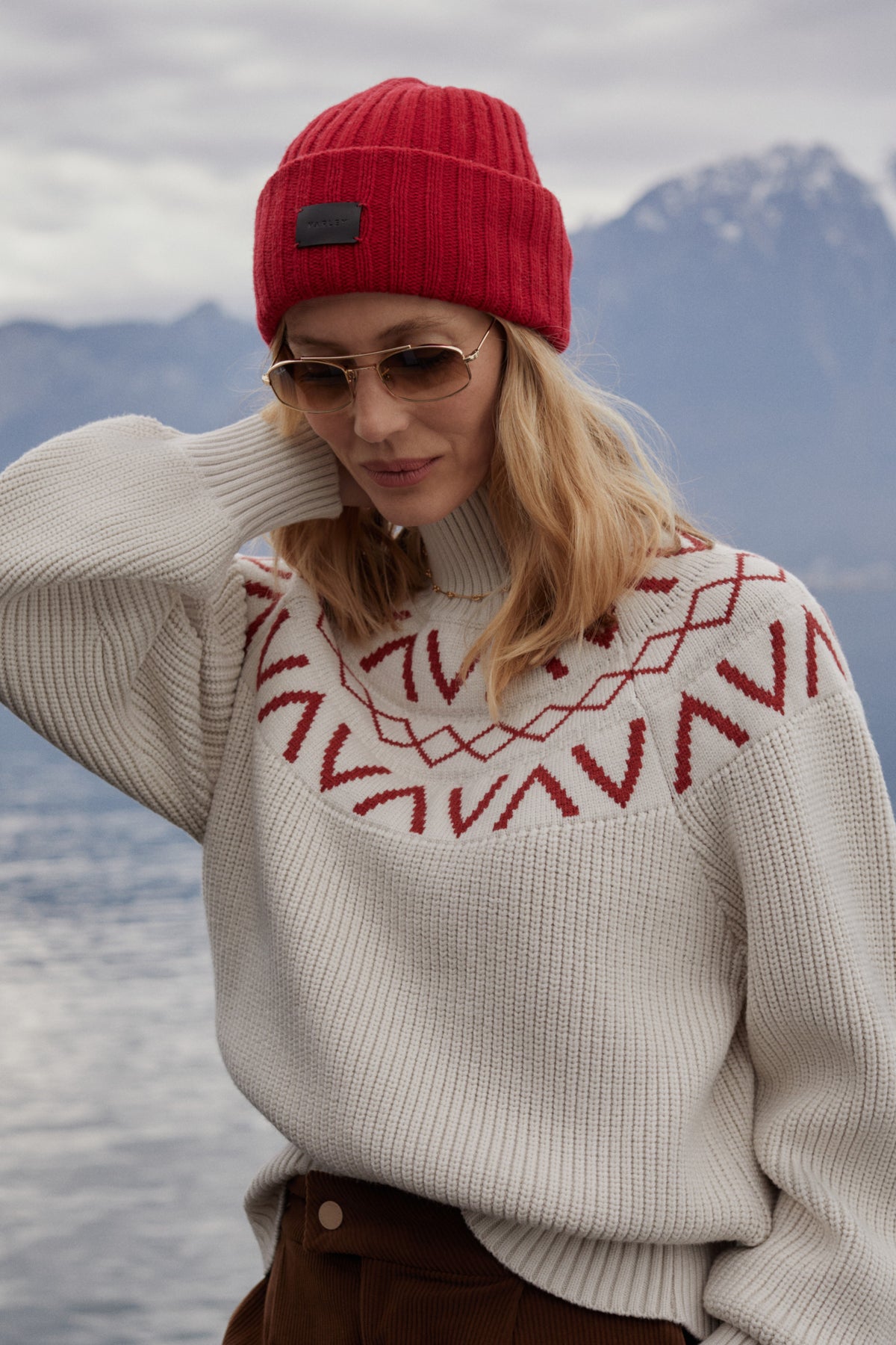 Elva Chunky Rib Beanie | Red