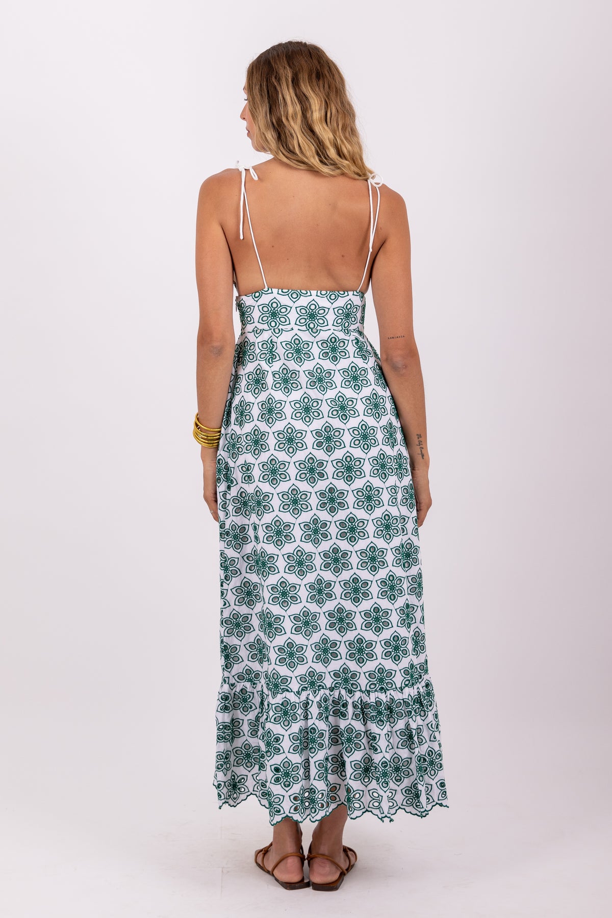 Louve Eyelet Green Dress- FINAL SALE