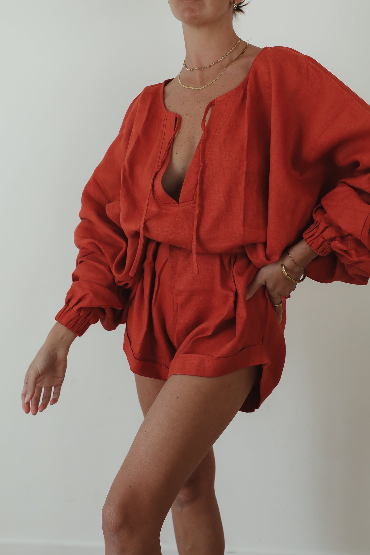 Keros Romper |  Terracotta  | FINAL SALE