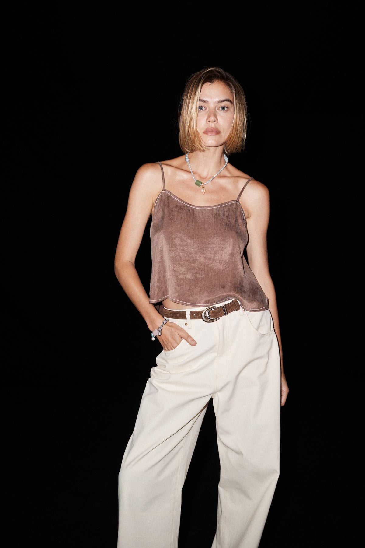 Rylen Cupro Top | Truffle