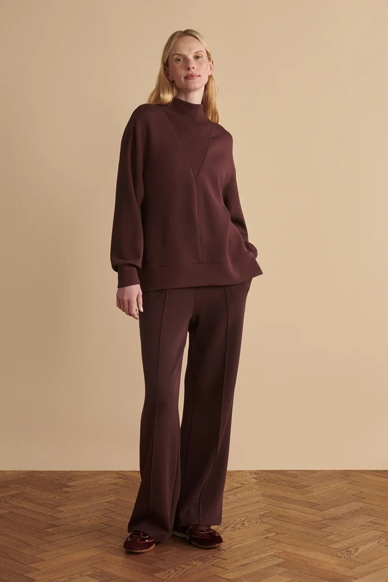 The Wide Leg Pant 30" | Deep Mahogany