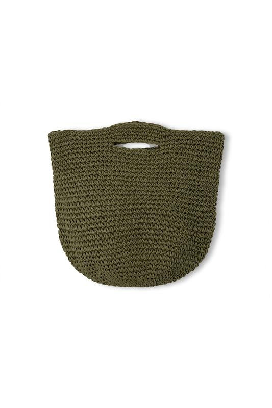 Round Straw Bag | Olive