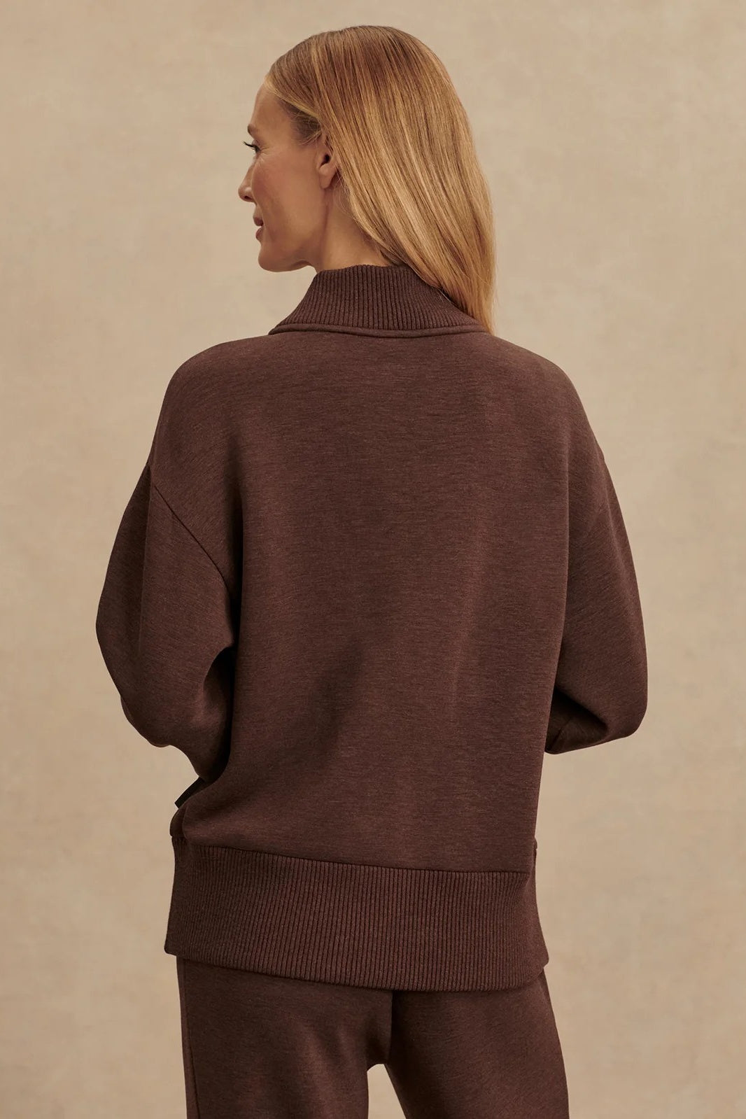 Sally Half-Zip Sweat Coffee Bean Marl