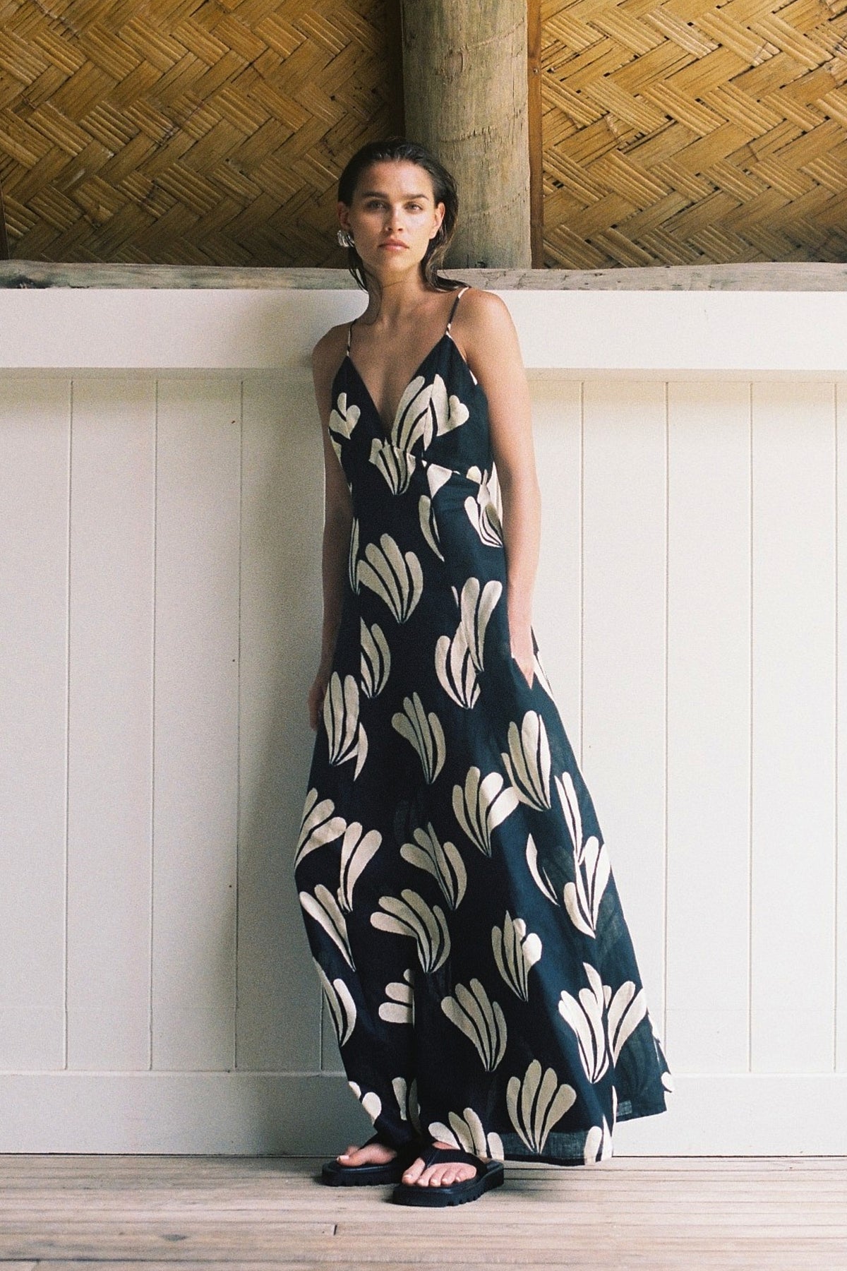 PALM LINEN DRESS - FINAL SALE