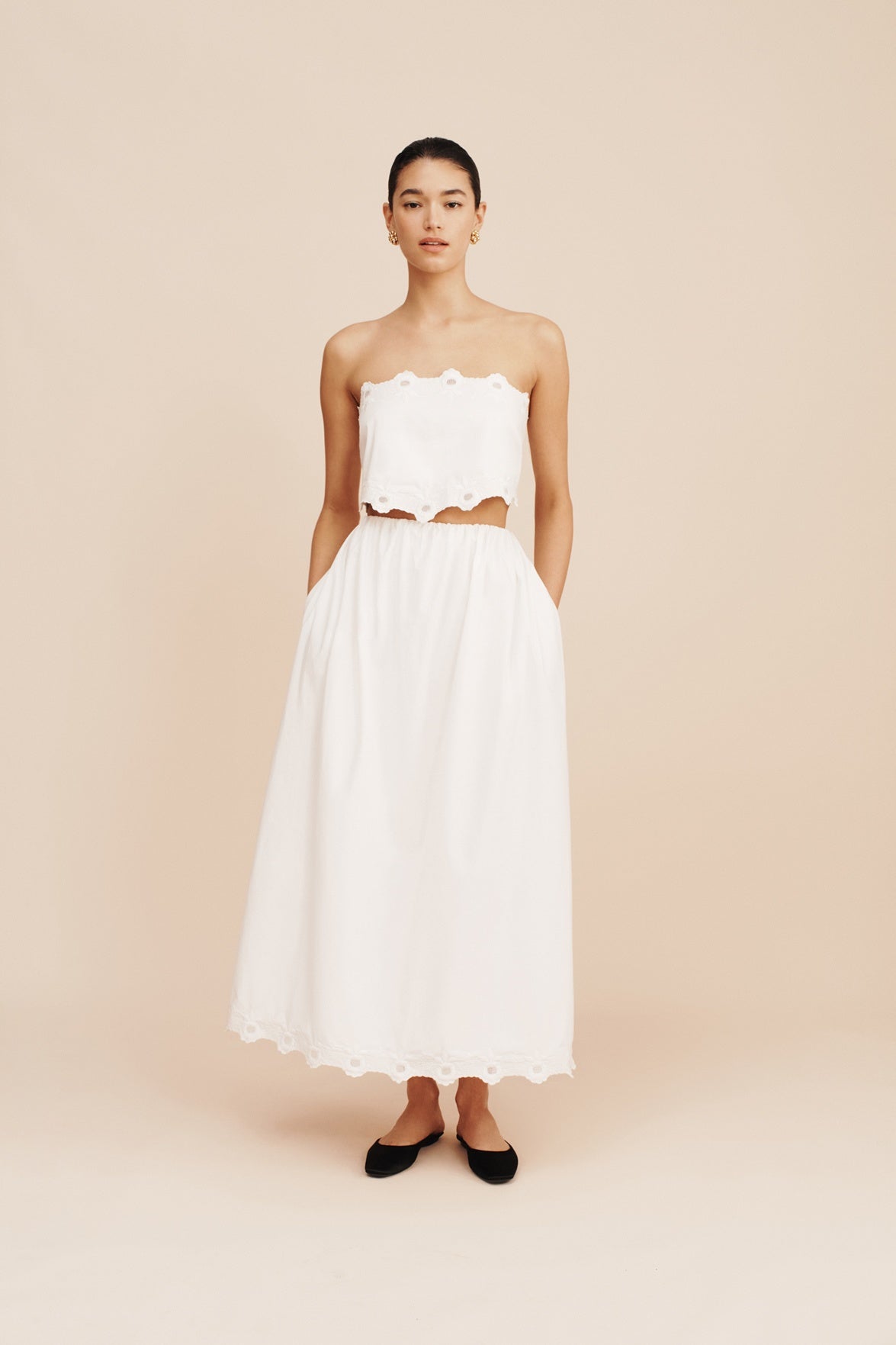 ANTOINETTE TIE TOP - VINTAGE WHITE