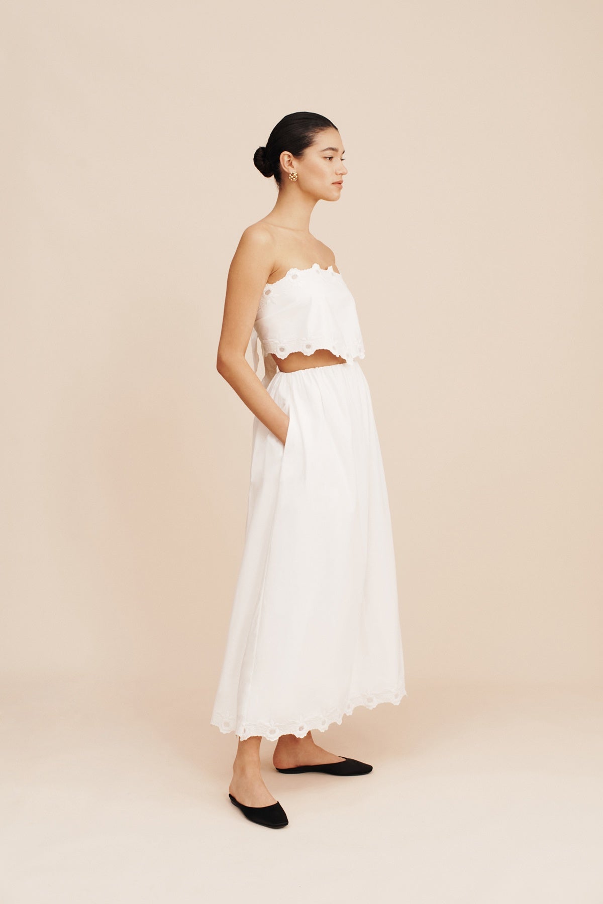 ANTOINETTE TIE TOP - VINTAGE WHITE