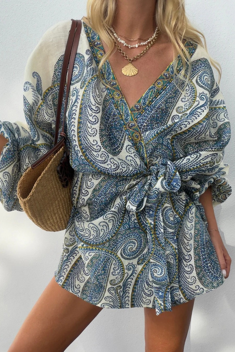 boteh pietro silk maxi dress Earthy Patchwork Pietro Silk Maxi Dress