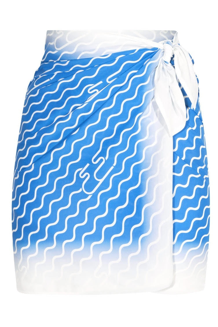 BAJAN - Bespoke Blue Print Short Sarong | FINAL SALE