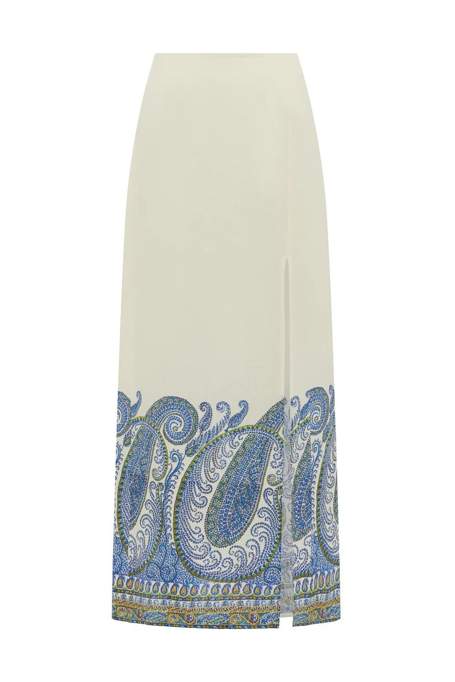 Arcadia Paisley Maxi Skirt W Split