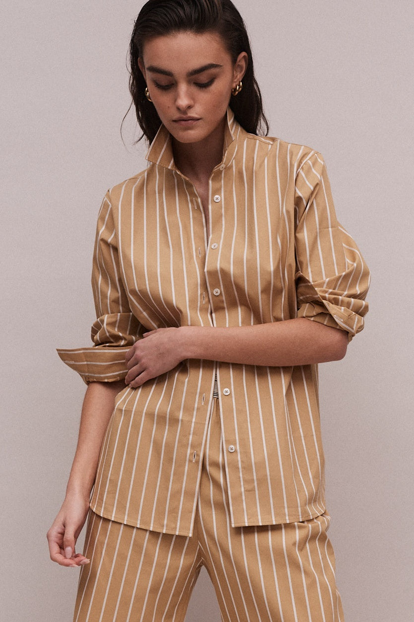 BUOY Mustard Striped Shirt