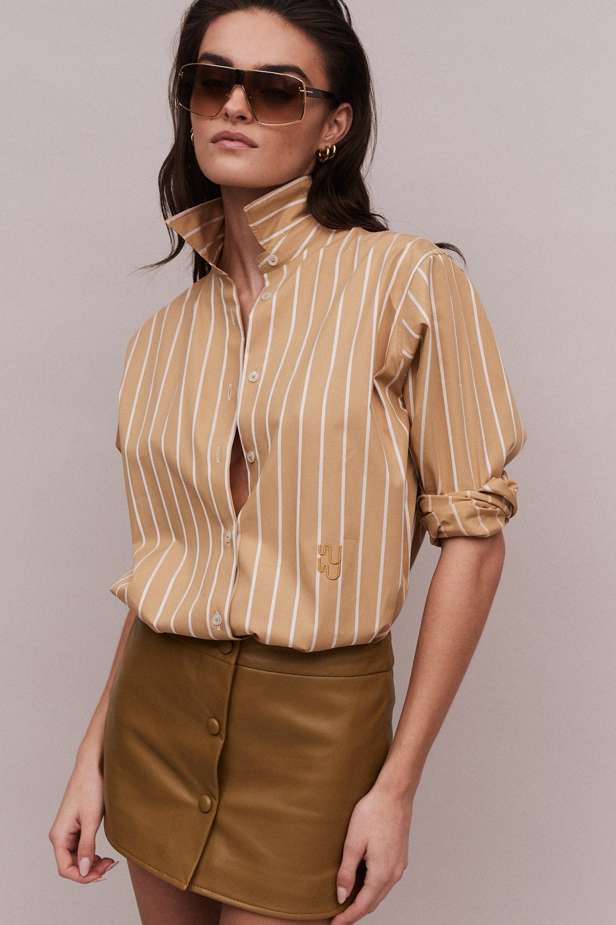 BUOY Mustard Striped Shirt