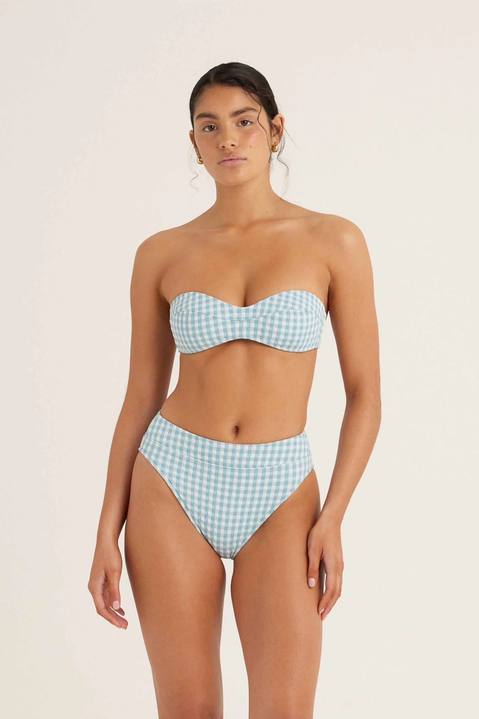 Mid High Cut Pant | Chambray Gingham