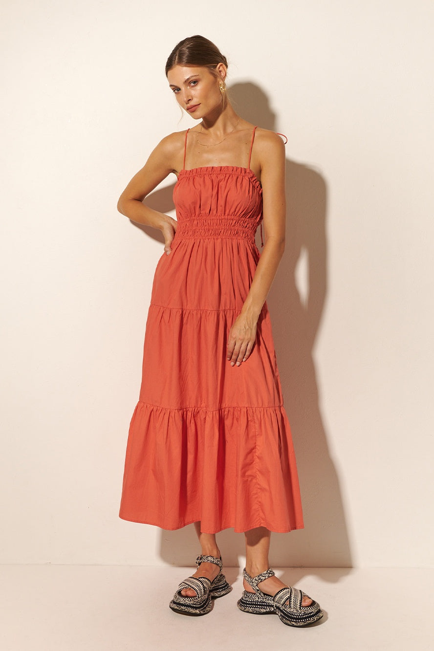 Casini Midi Dress | Coral - FINAL SALE