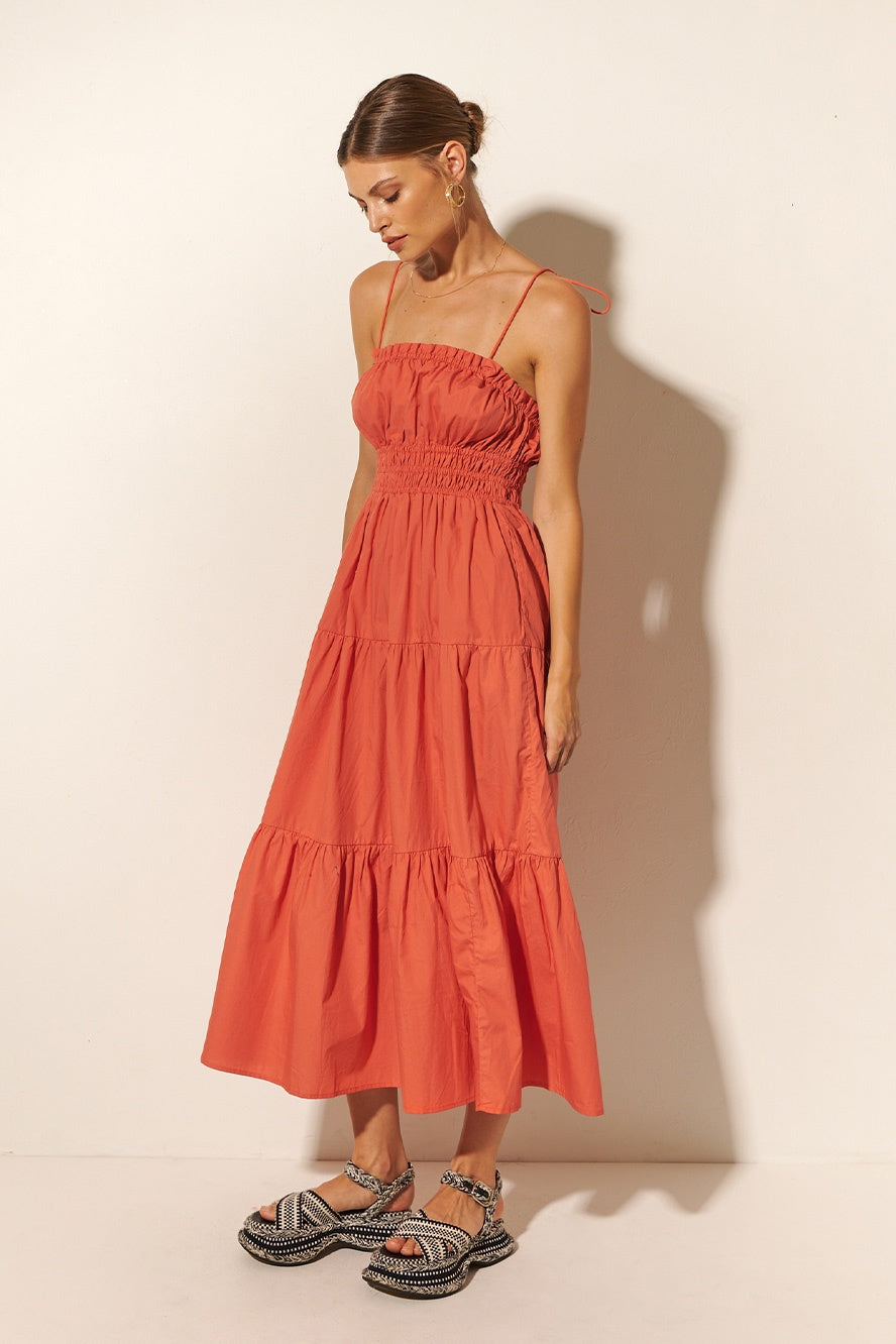 Casini Midi Dress | Coral - FINAL SALE