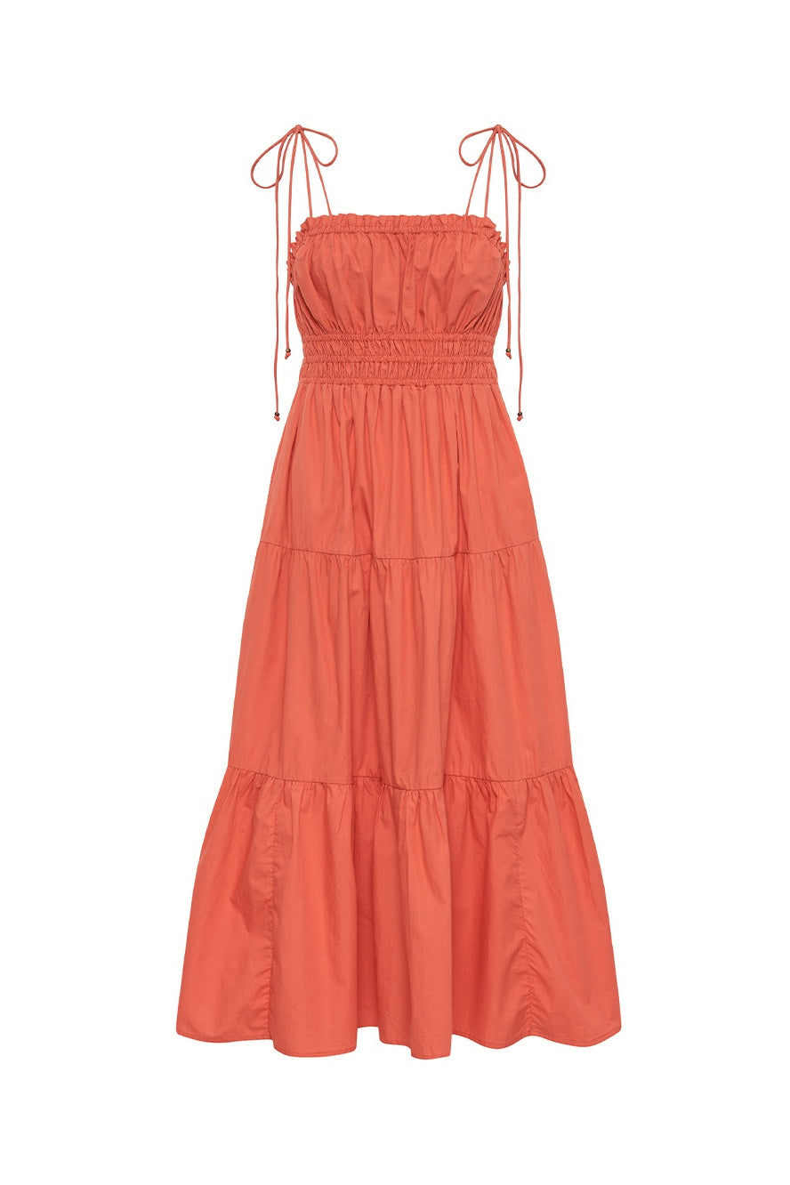 Casini Midi Dress | Coral - FINAL SALE