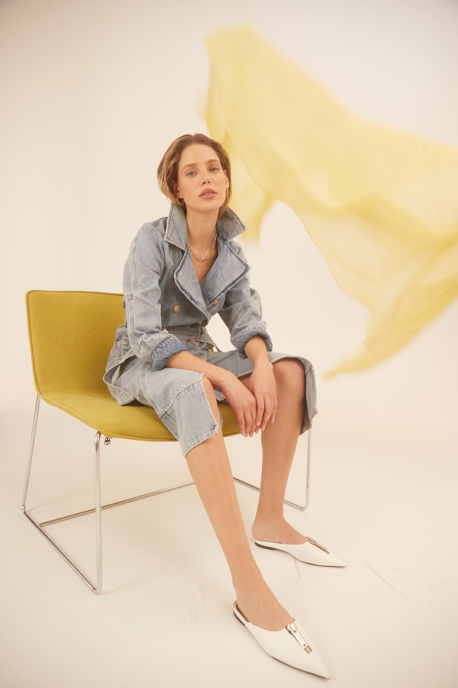 Olivia Denim Trench Coat Dress | FINAL SALE