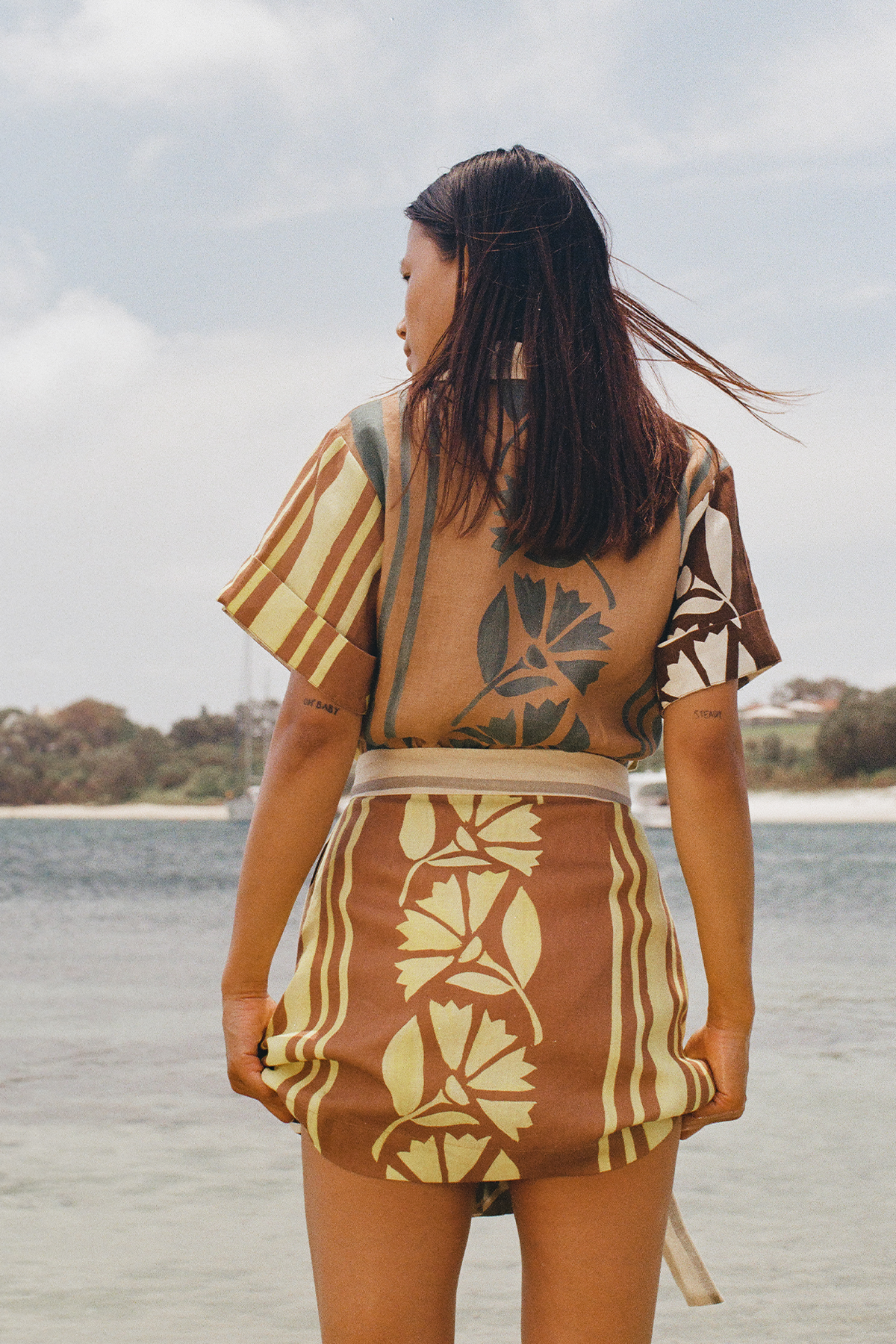 Brodie Mini Dress Clove Patch | FINAL SALE