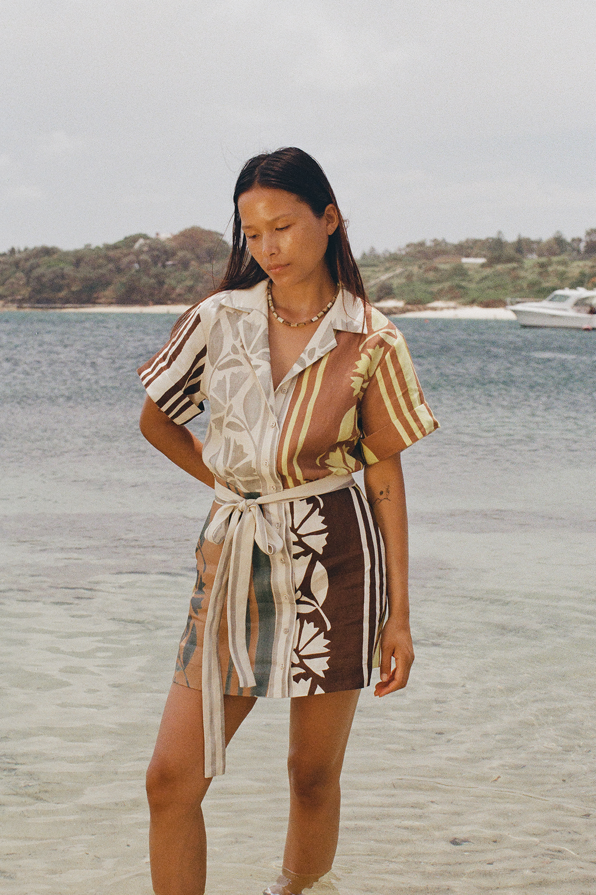 Brodie Mini Dress Clove Patch | FINAL SALE