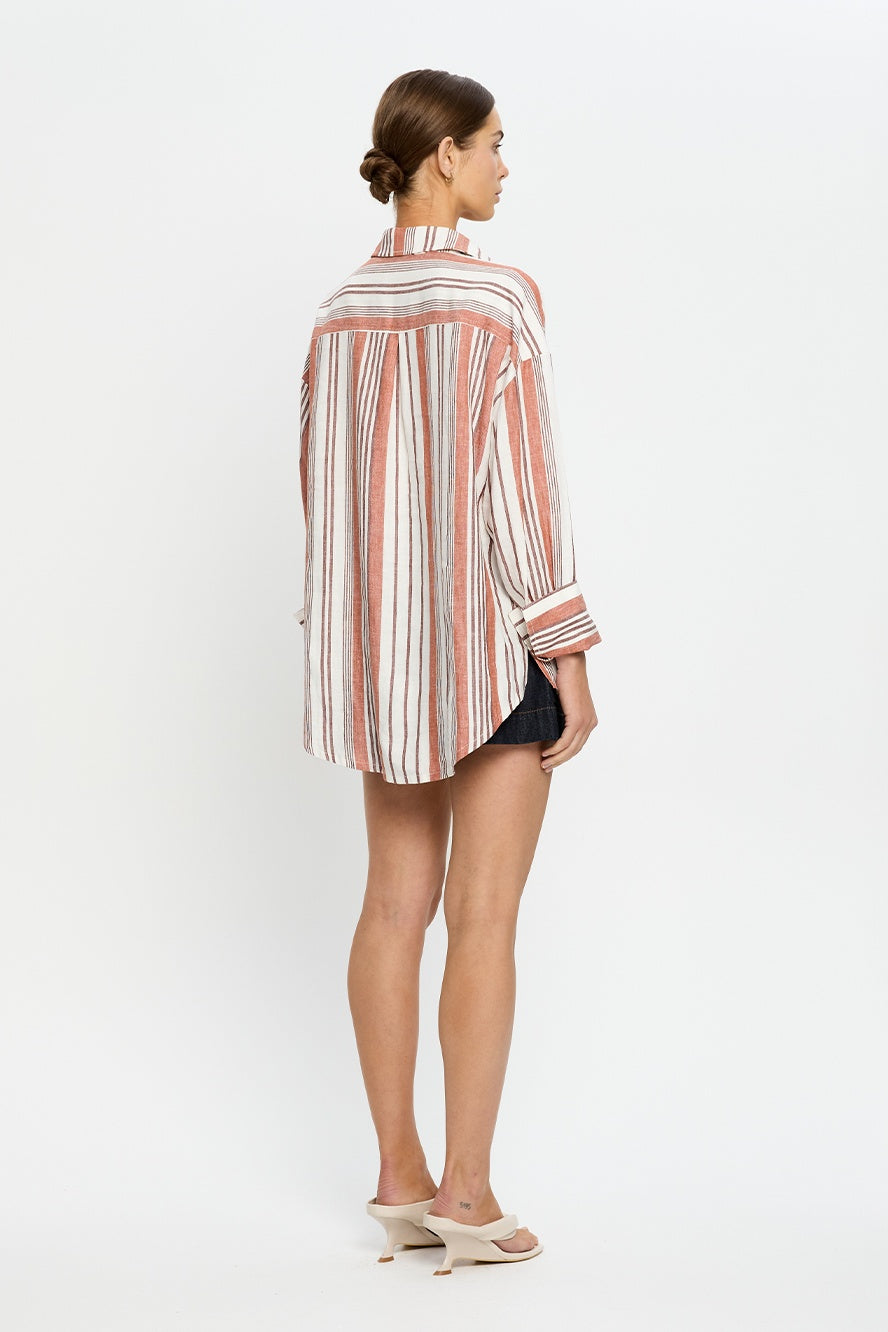 Elms Shirt | Rust/Ivory