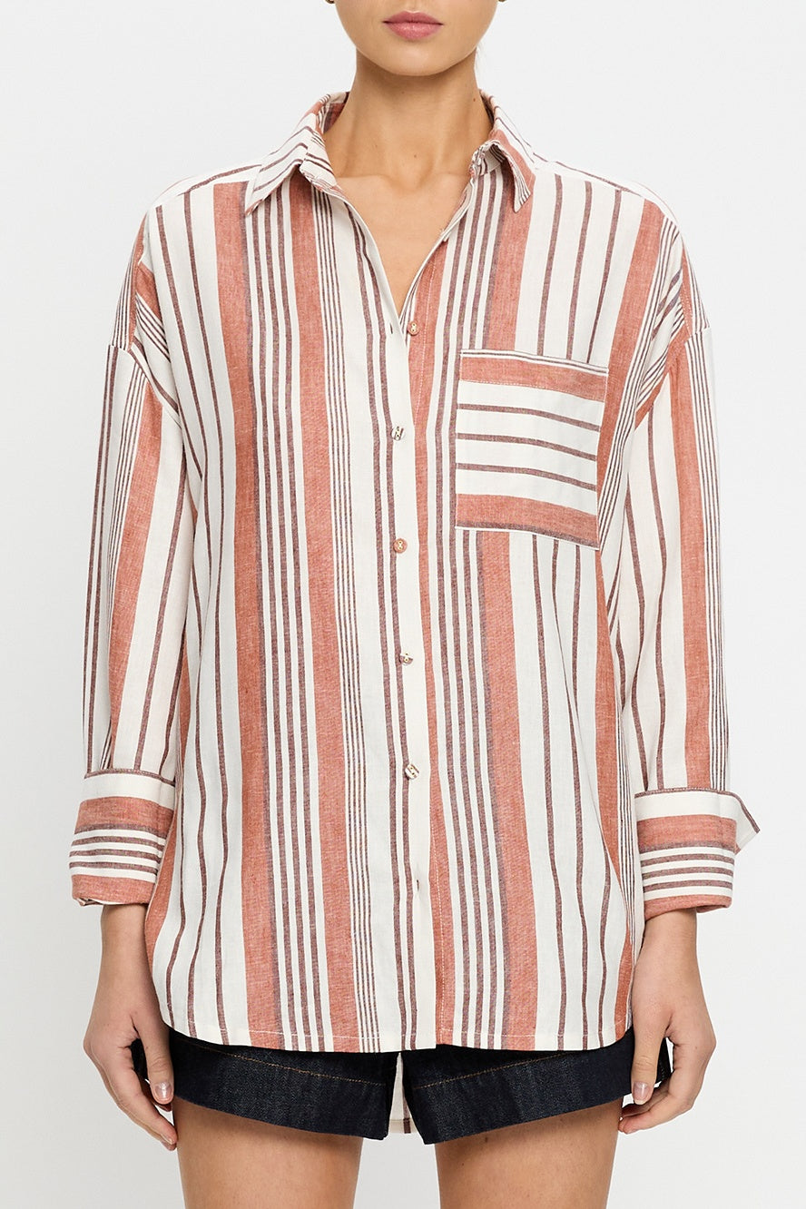 Elms Shirt | Rust/Ivory