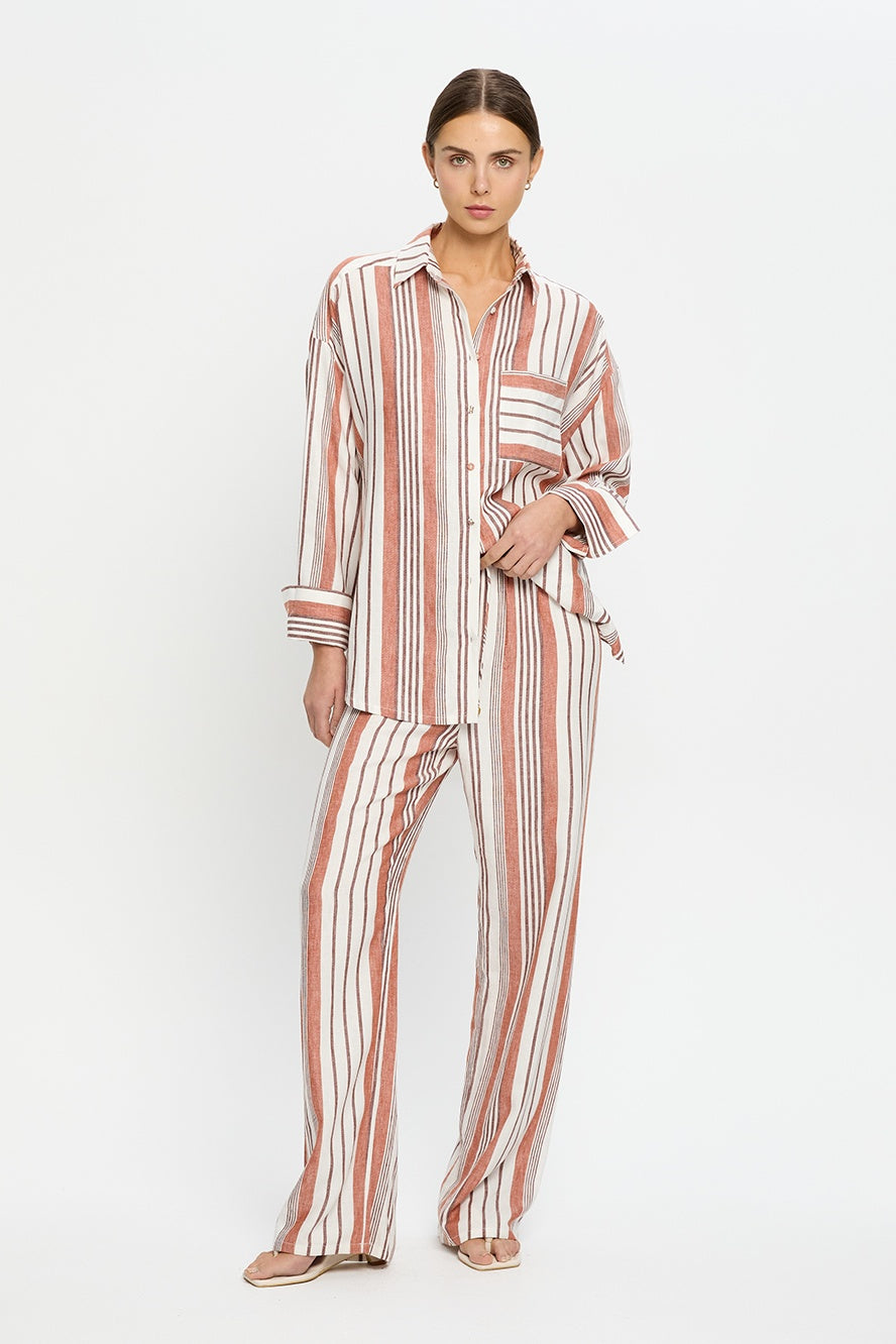 Elms Shirt | Rust/Ivory