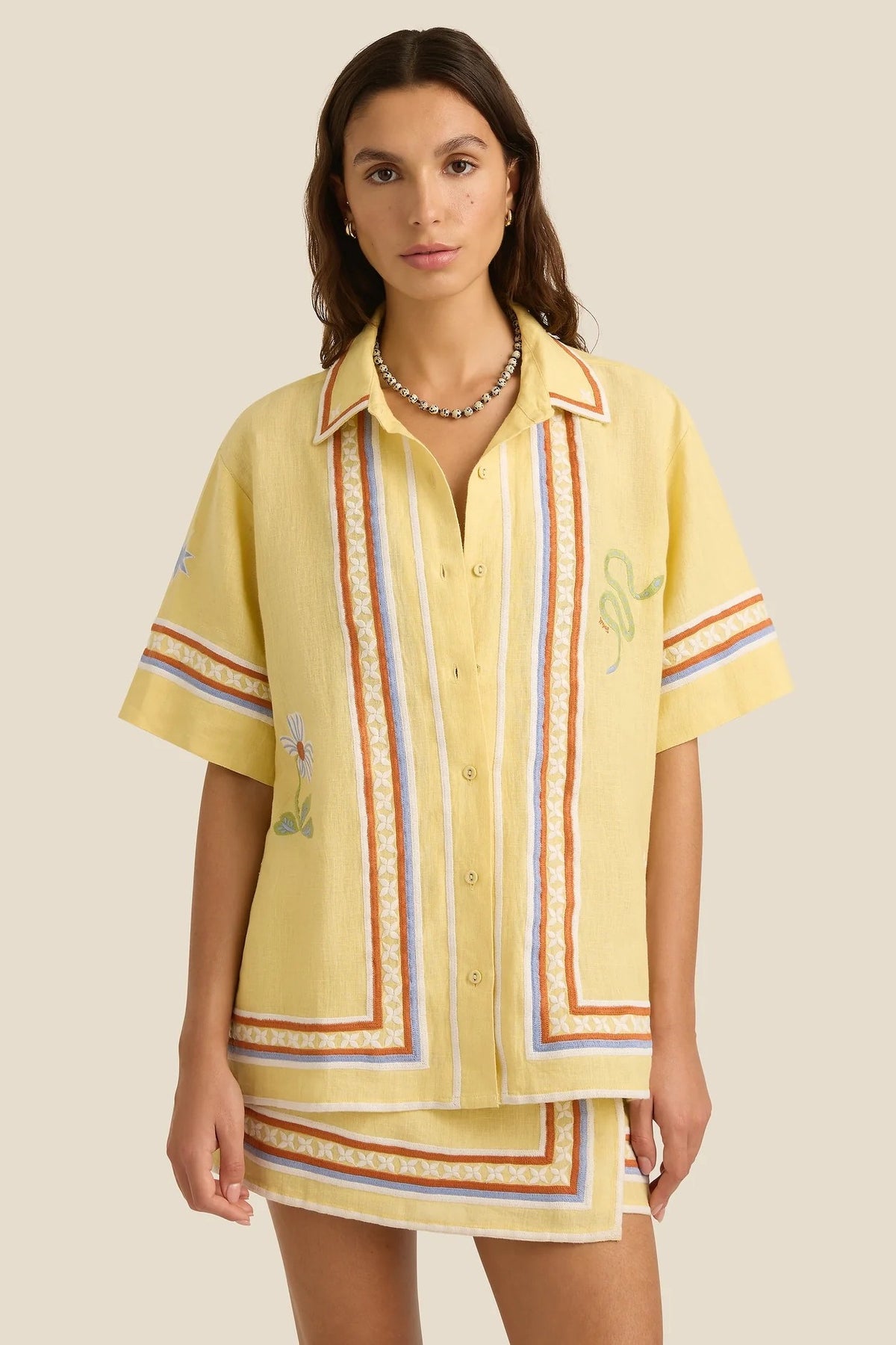 Zuri Mini Skirt Charm Embroidery