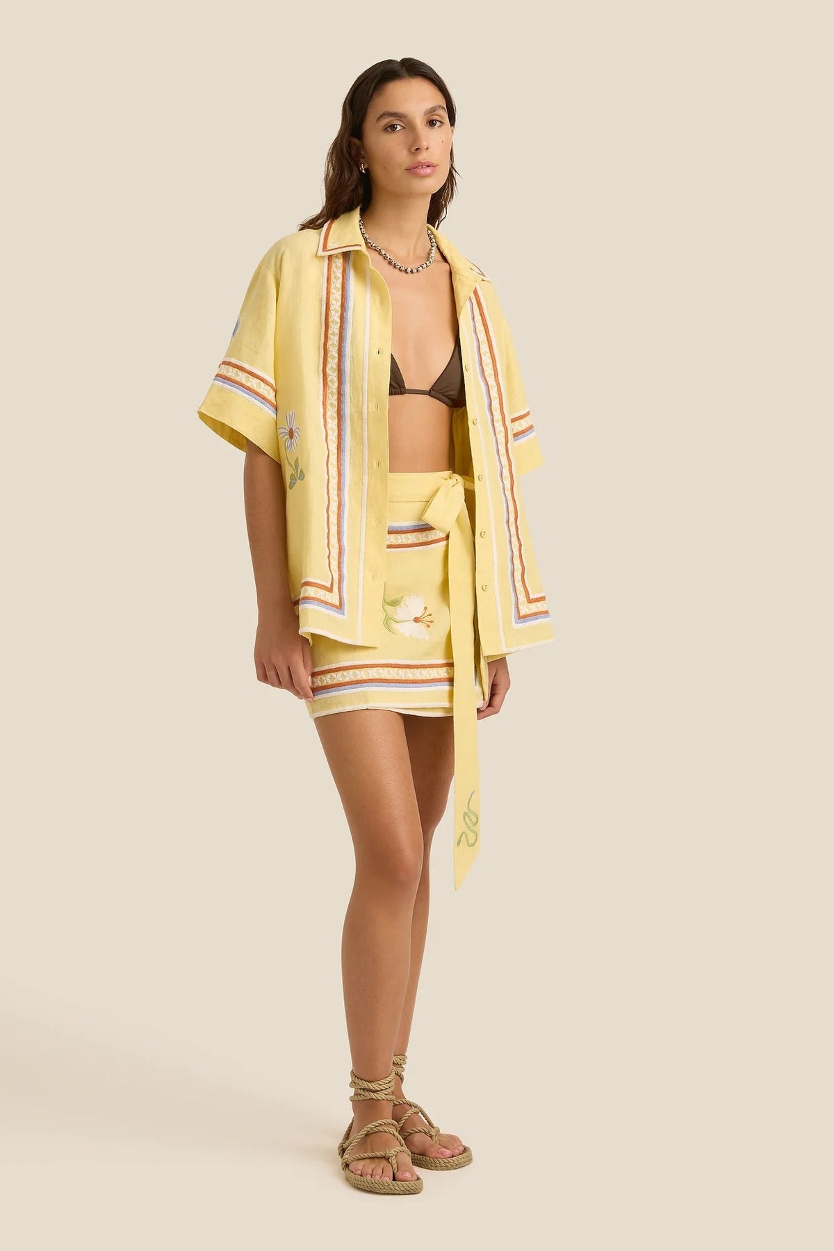 Zuri Mini Skirt Charm Embroidery