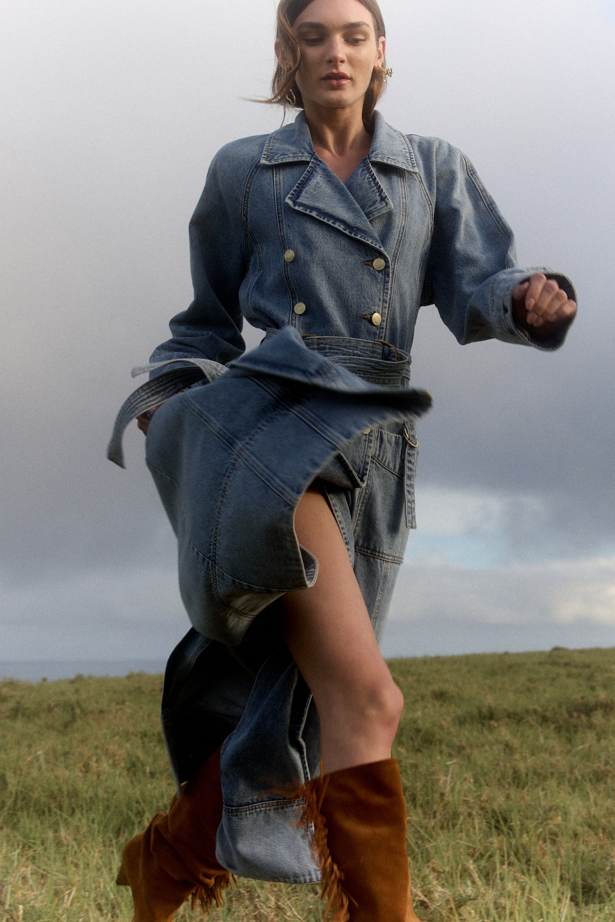 Olivia Denim Trench Coat Dress | FINAL SALE