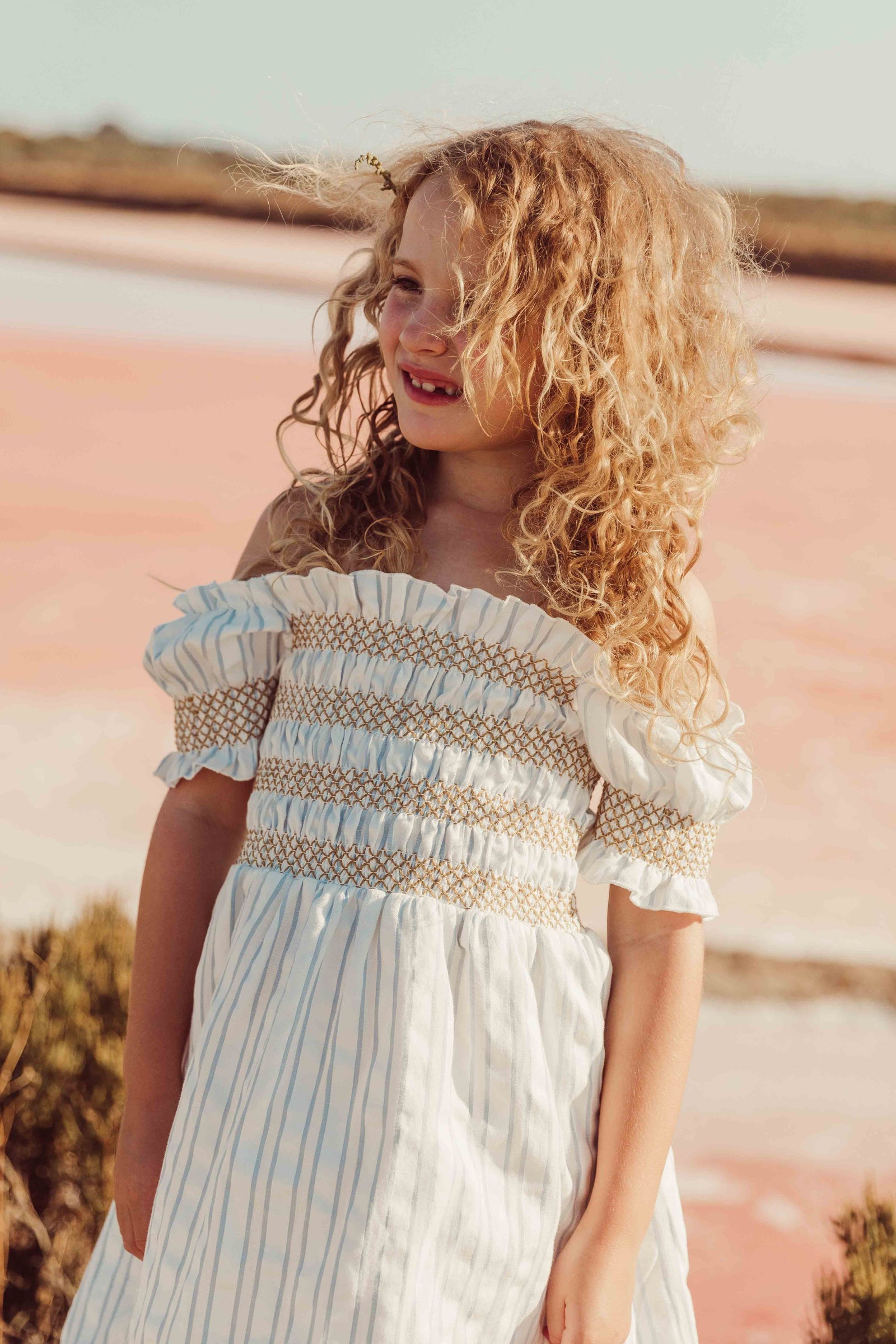 Smocked Striped Dress