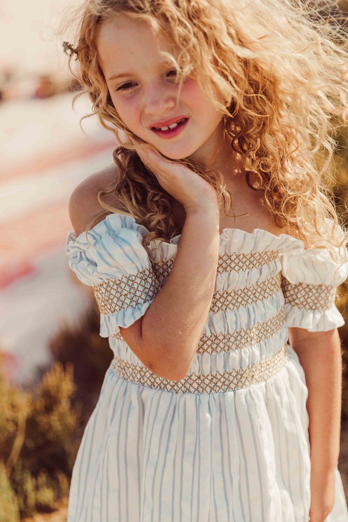 Smocked Striped Dress