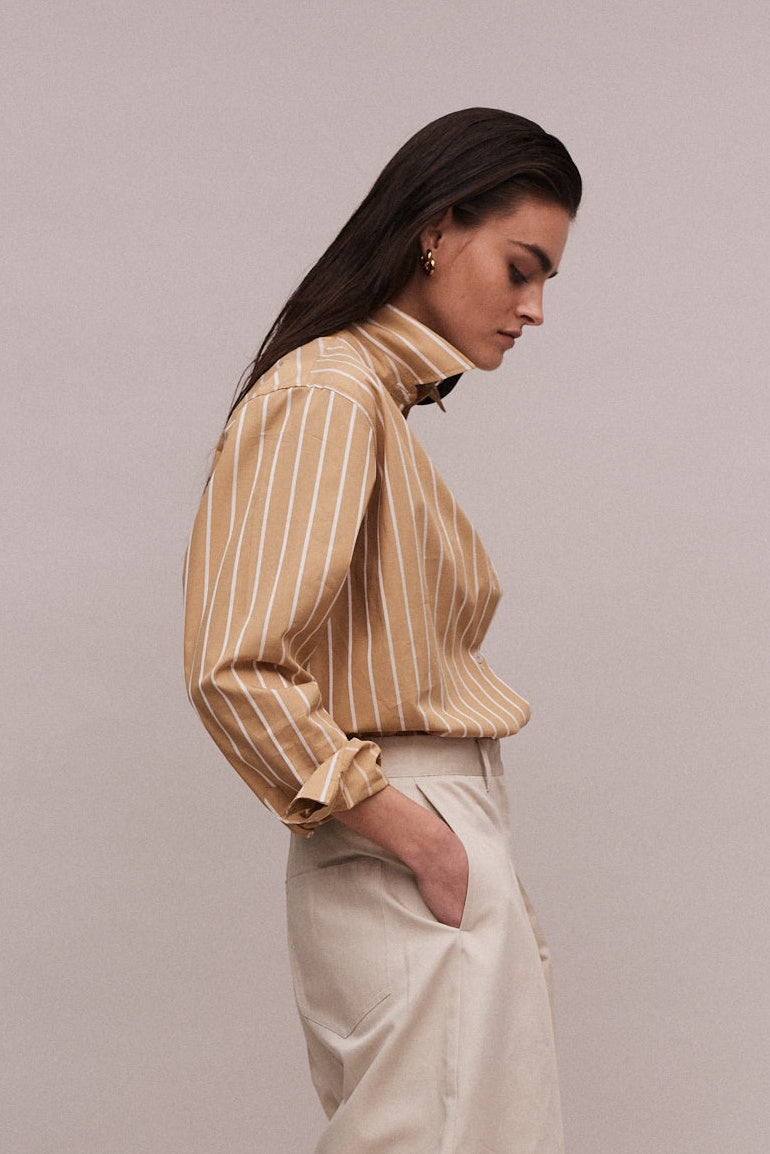 BUOY Mustard Striped Shirt