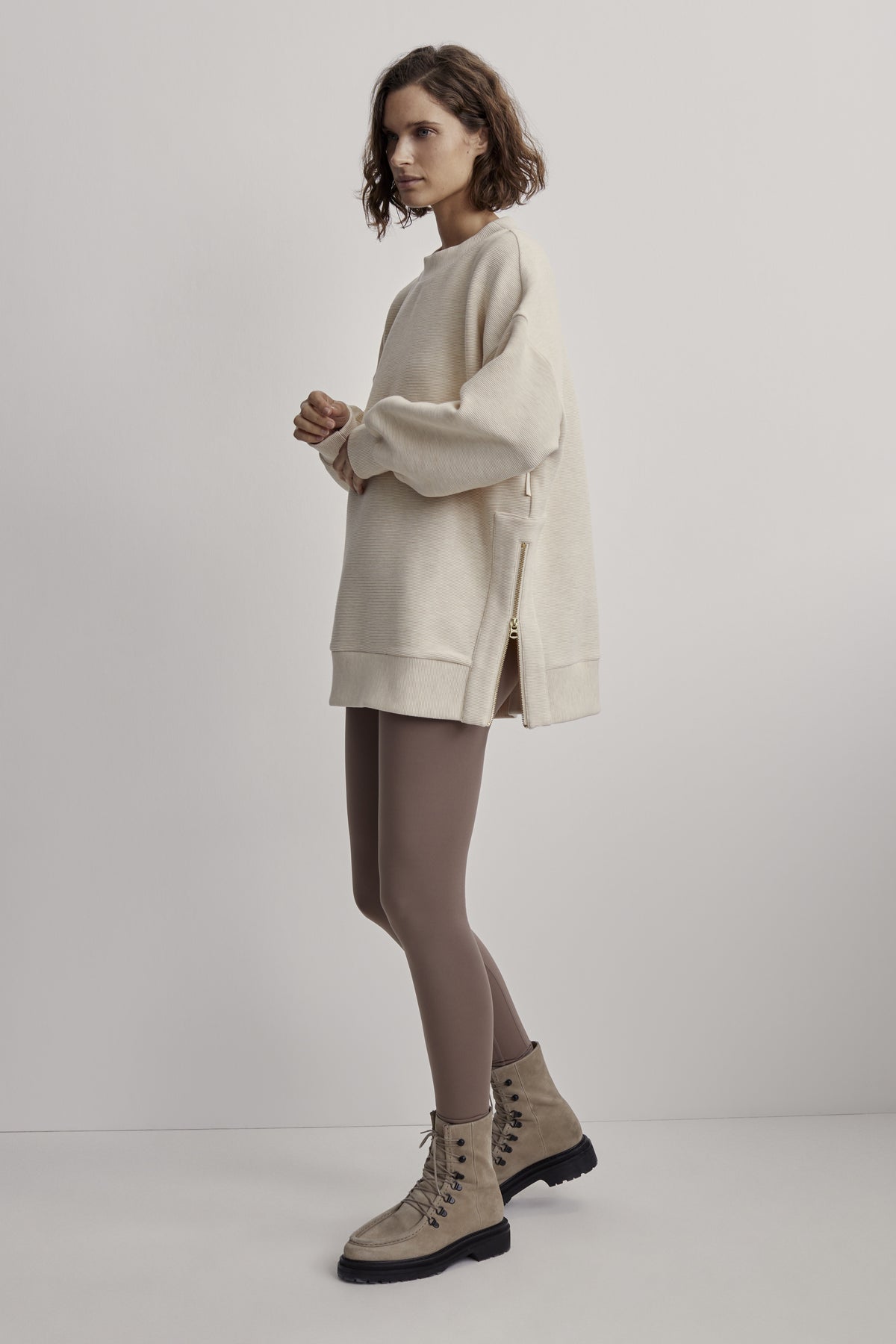 Mae Boyfriend Sweat | Oatmeal Marl- FINAL SALE