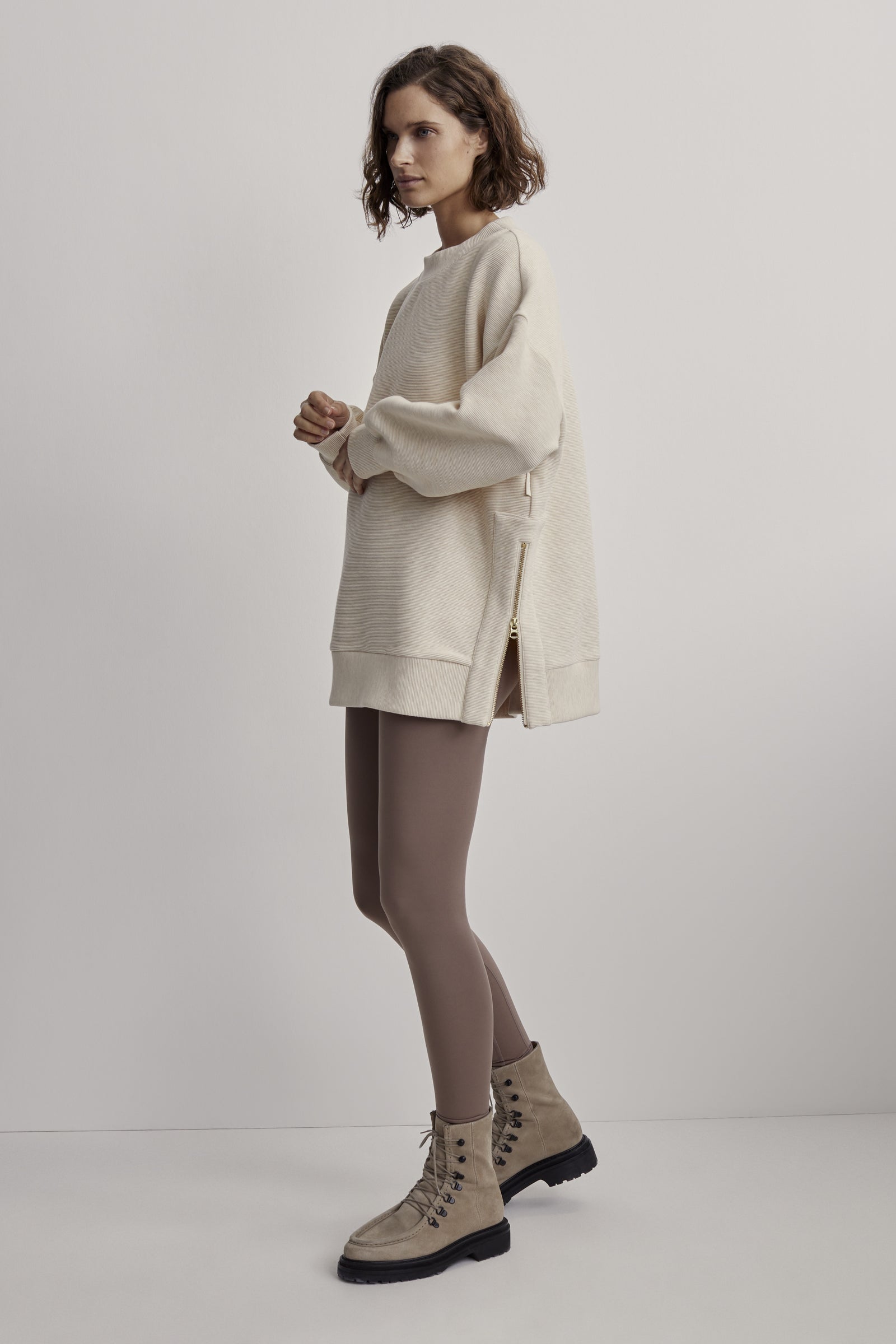 Mae Boyfriend Sweat | Oatmeal Marl- FINAL SALE