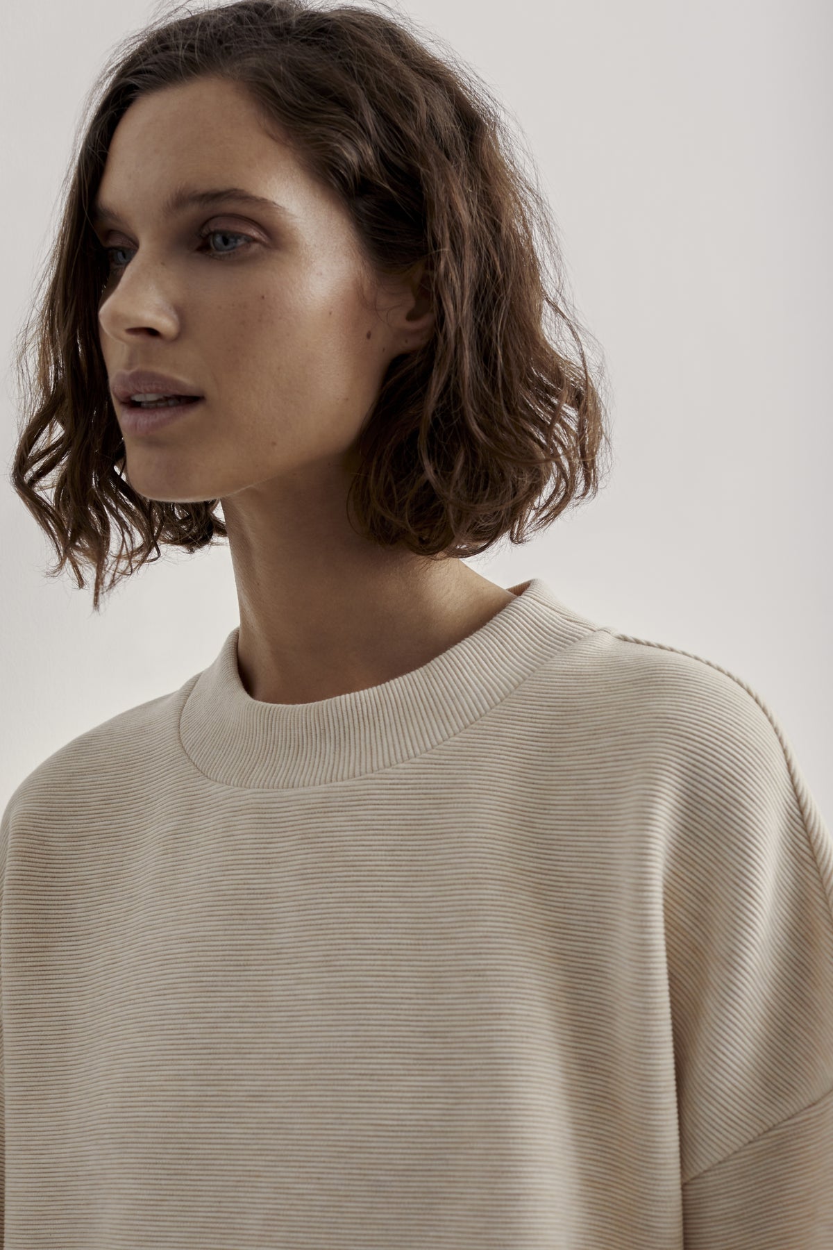 Mae Boyfriend Sweat | Oatmeal Marl- FINAL SALE