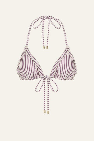 Ruffle Essential String Tri Bikini Top