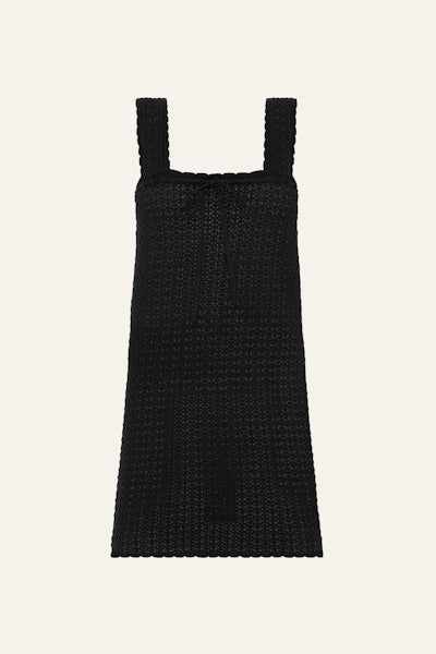 Pointelle Scalloped Strap Mini Dress