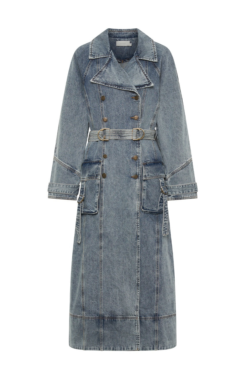 Olivia Denim Trench Coat Dress | FINAL SALE